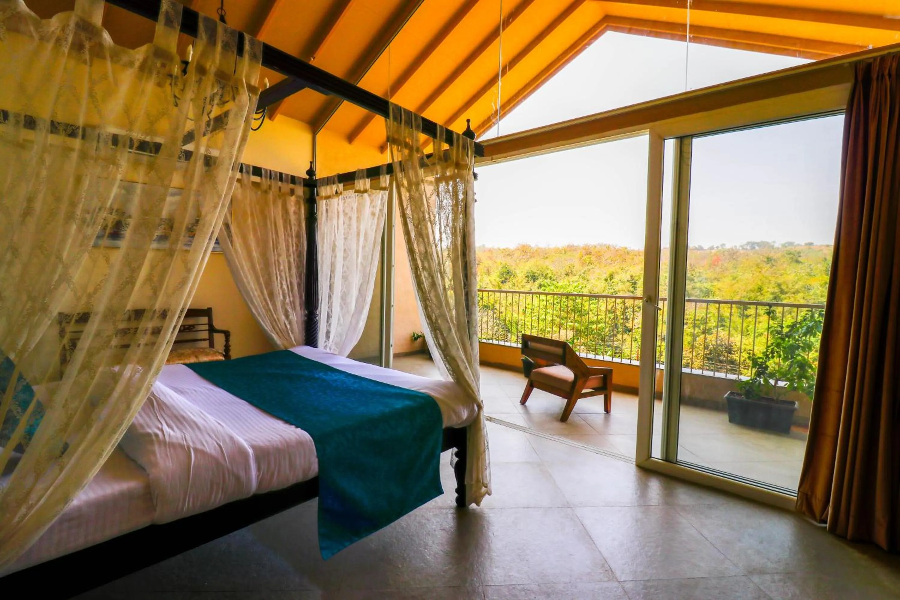 Bed in Grape County Eco Resort & Spa, Nashik