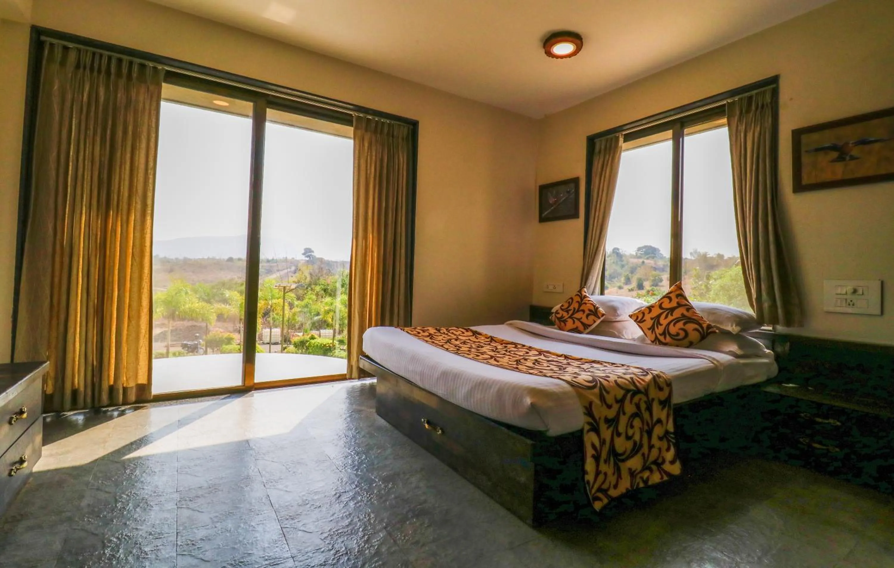 Bed in Grape County Eco Resort & Spa, Nashik