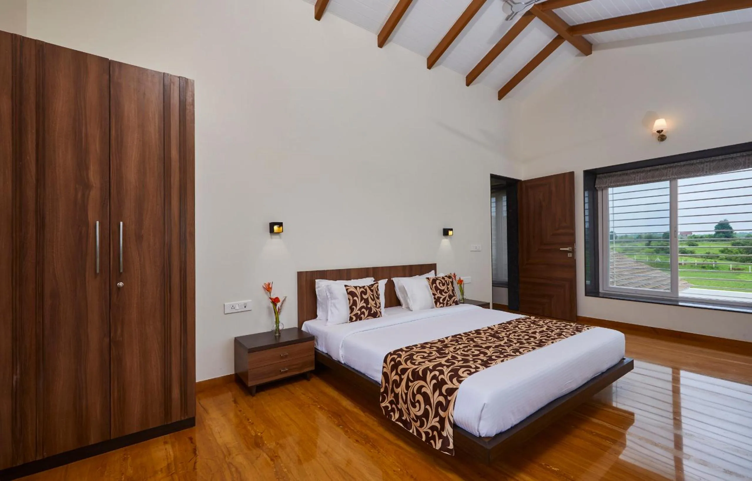 Bed in Grape County Eco Resort & Spa, Nashik