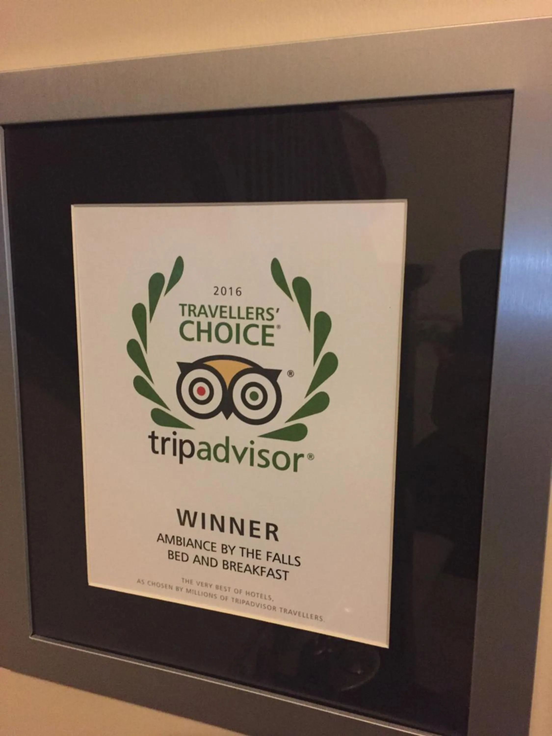 Certificate/Award in Ambiance By The Falls B&B