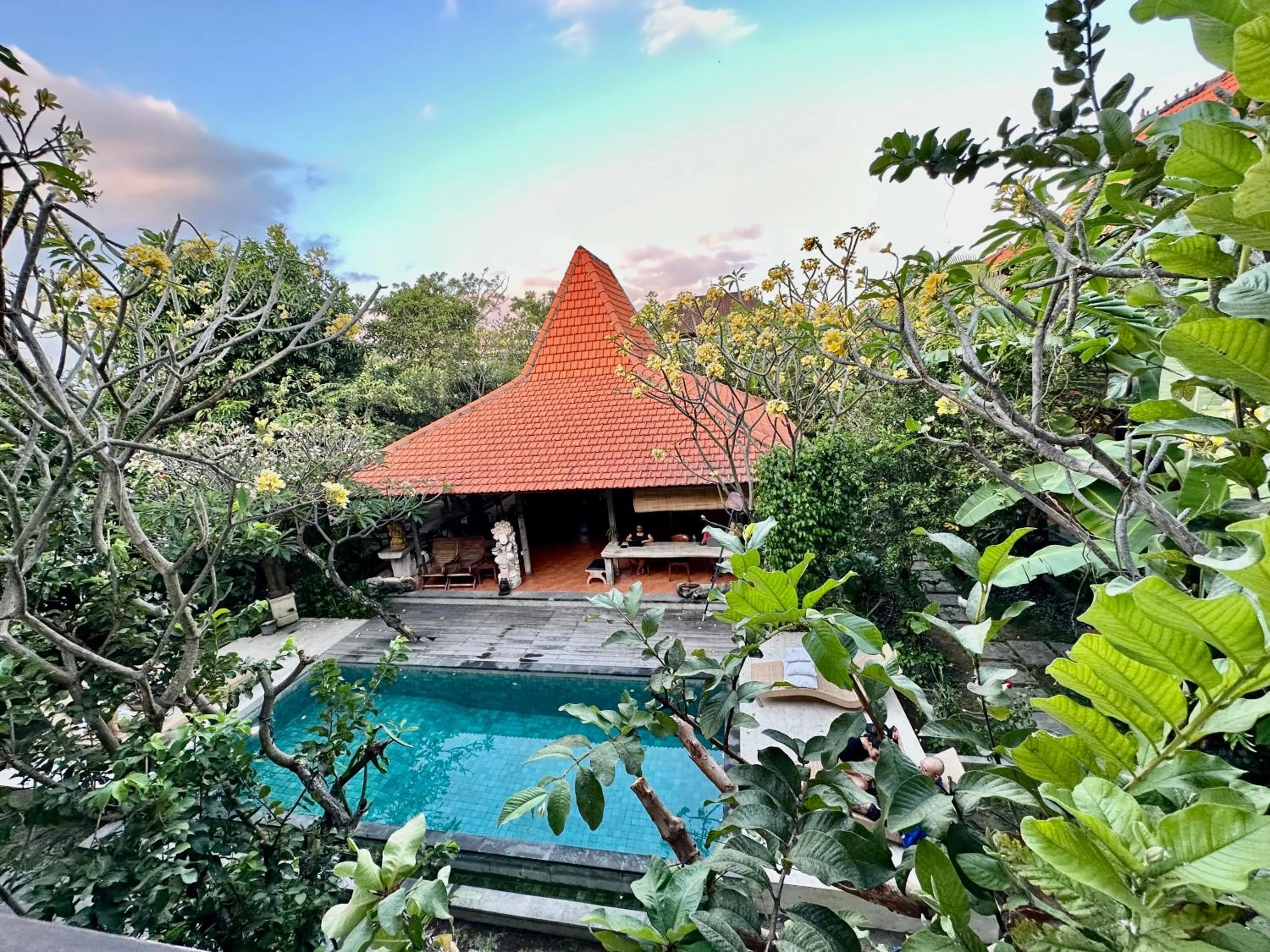 Pool view in Diuma residence yoga meditation retreat and healing Center