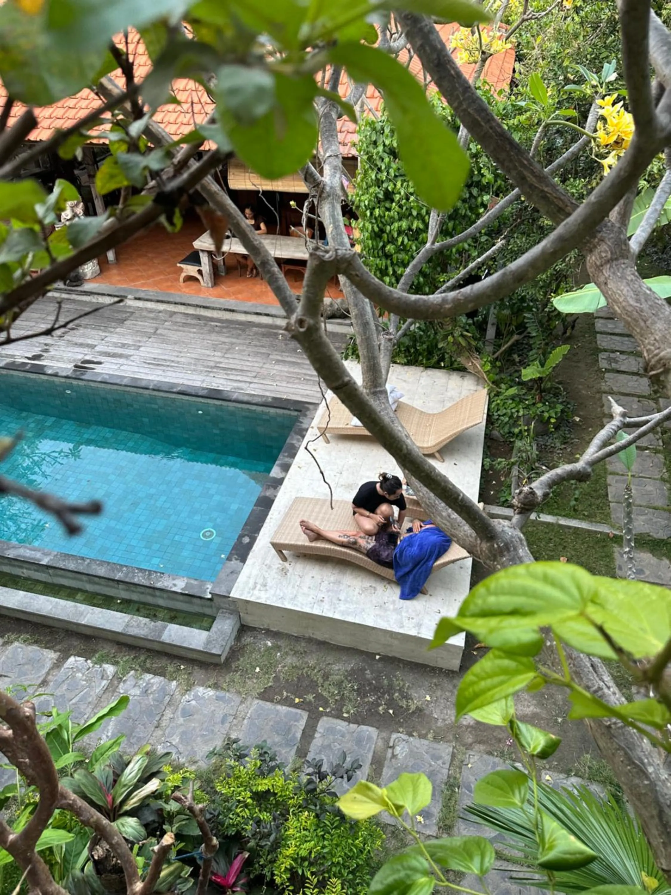 Pool view in Diuma residence yoga meditation retreat and healing Center