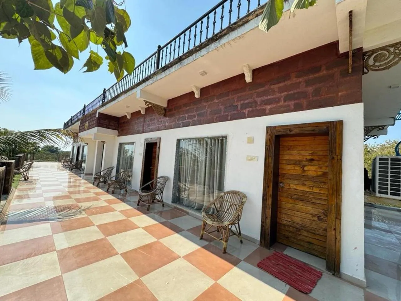 Balcony/Terrace in Gir Lions Paw Resort with Swimming Pool