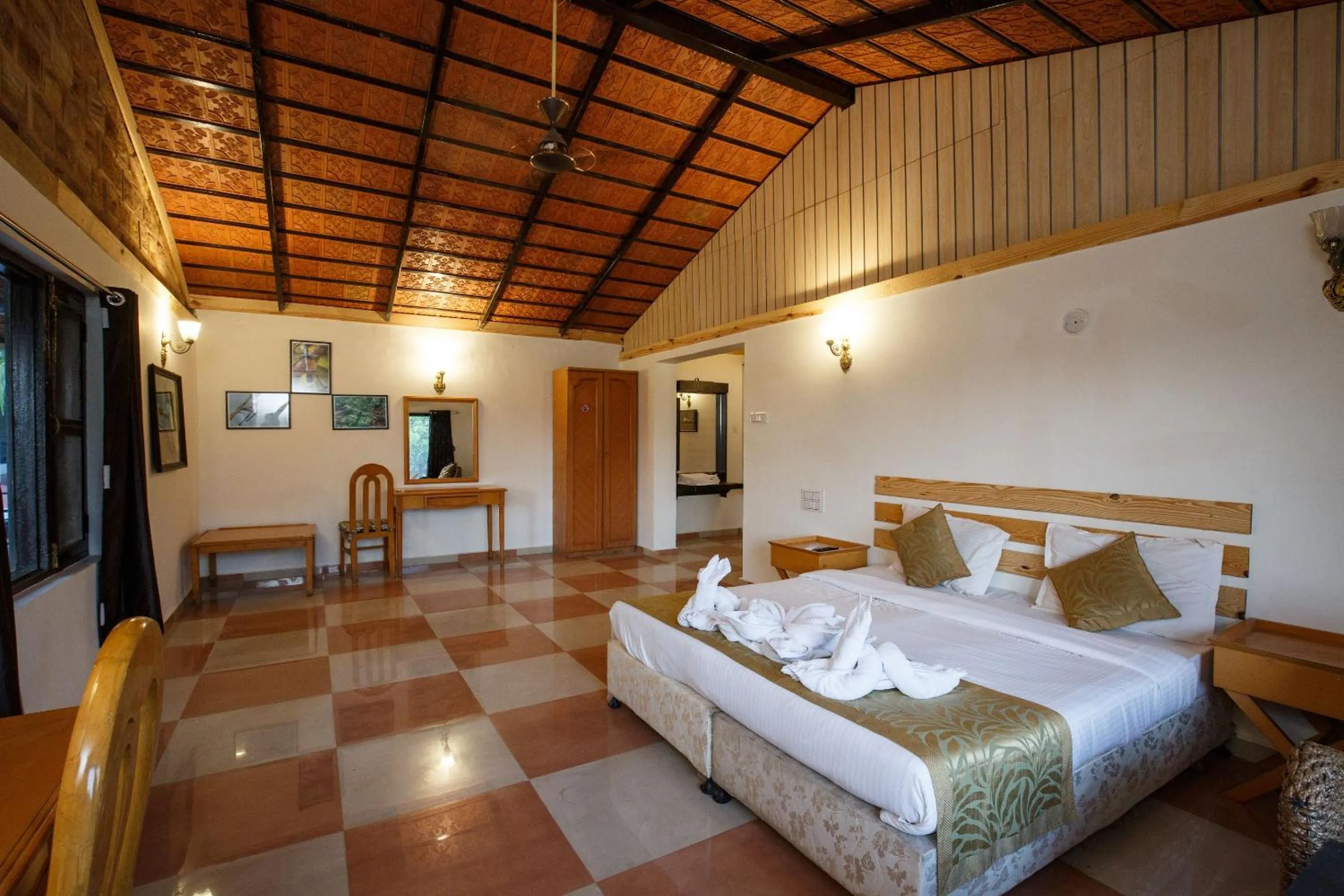 Bedroom, Bed in Gir Lions Paw Resort with Swimming Pool