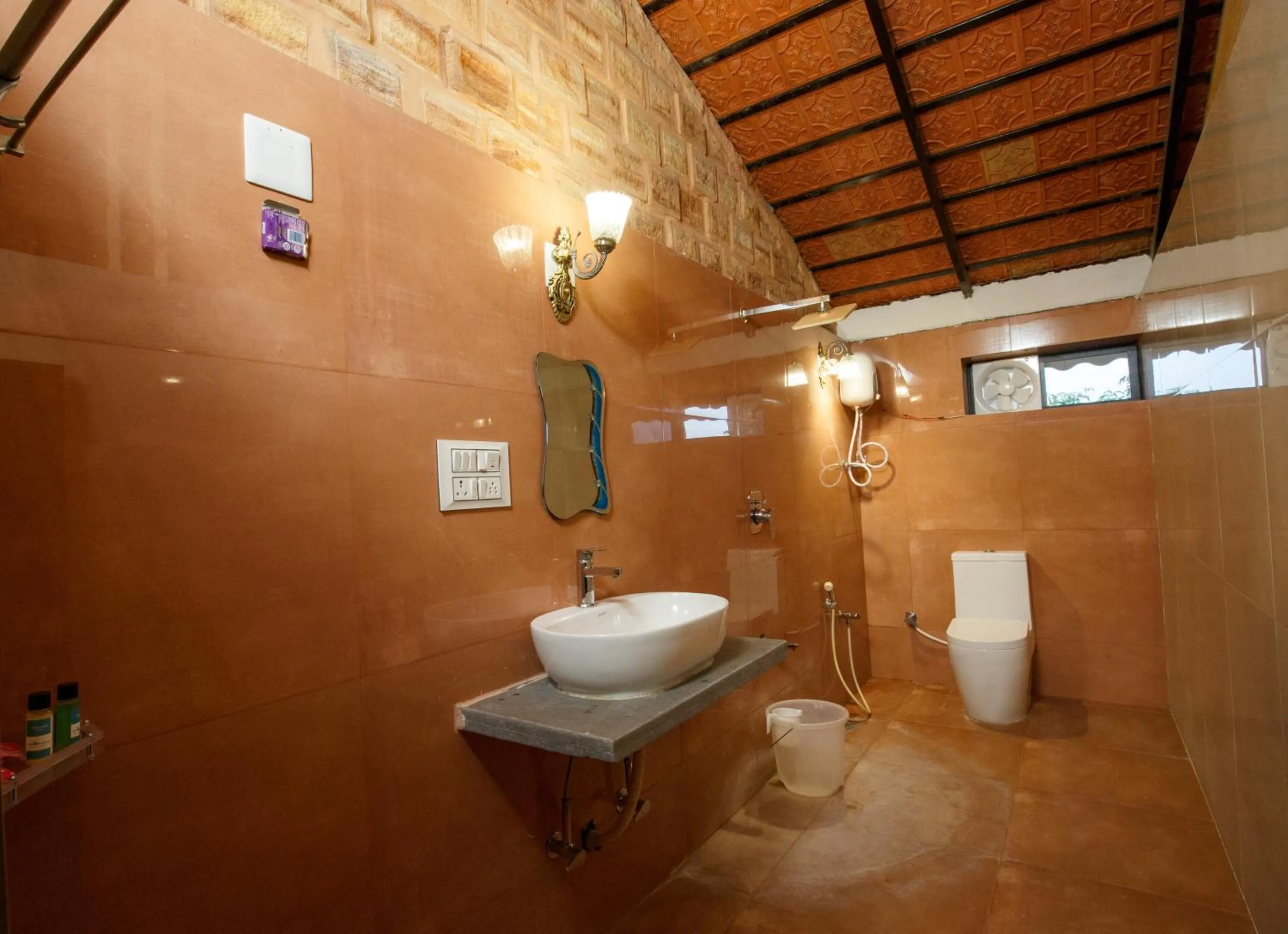 Bathroom in Gir Lions Paw Resort with Swimming Pool