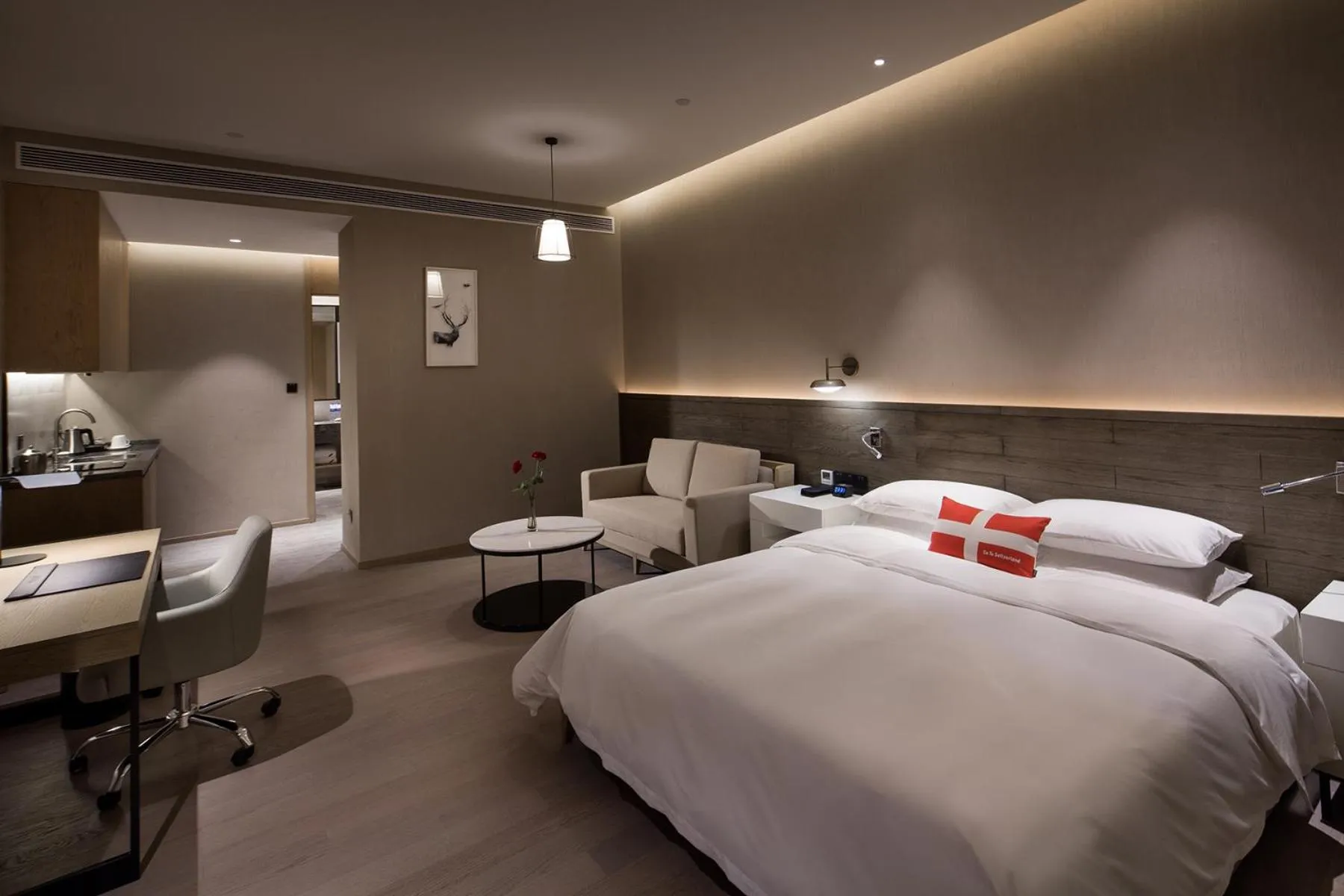 Decorative detail, Bed in Swisstouches Guangzhou Hotel Residences