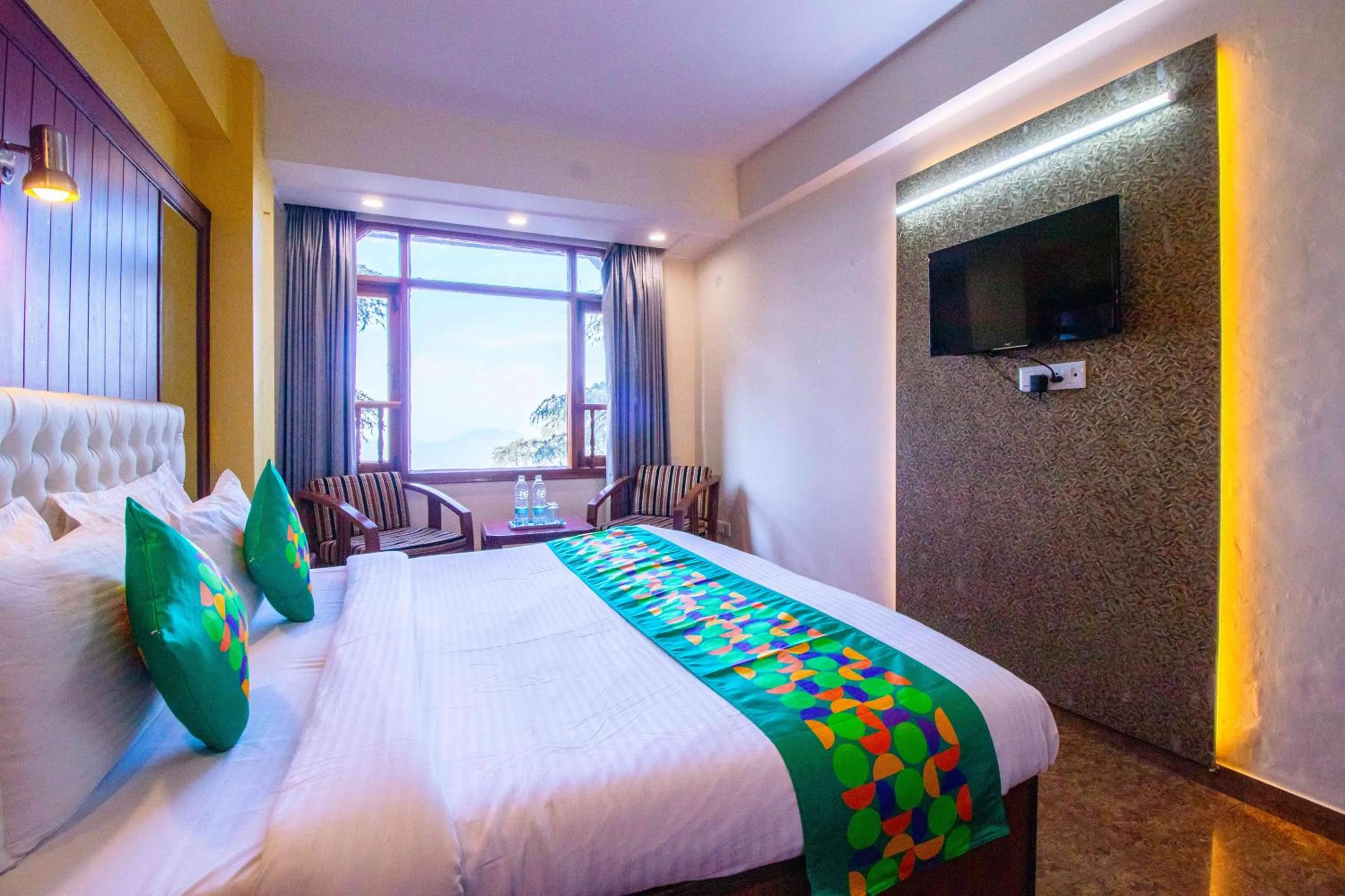 Bedroom, Bed in Treebo Varuna With Mountain View, Mall Road