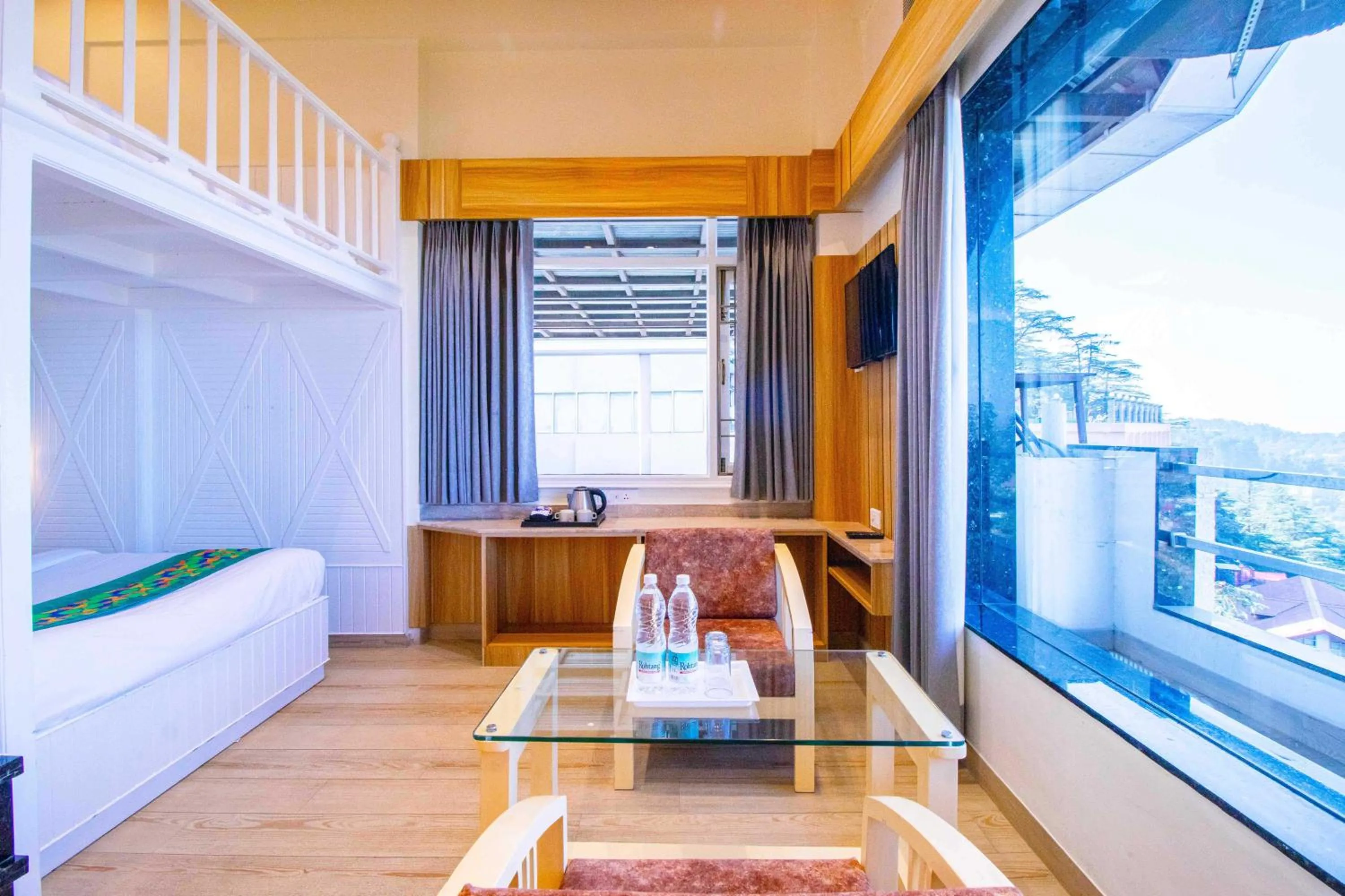 Bedroom, Bed in Treebo Varuna With Mountain View, Mall Road