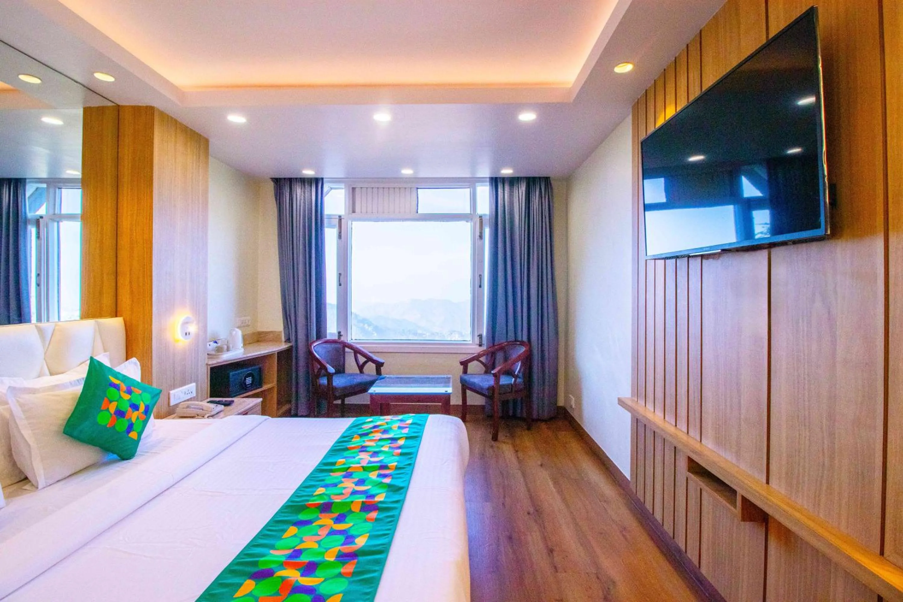 Bedroom, Bed in Treebo Varuna With Mountain View, Mall Road