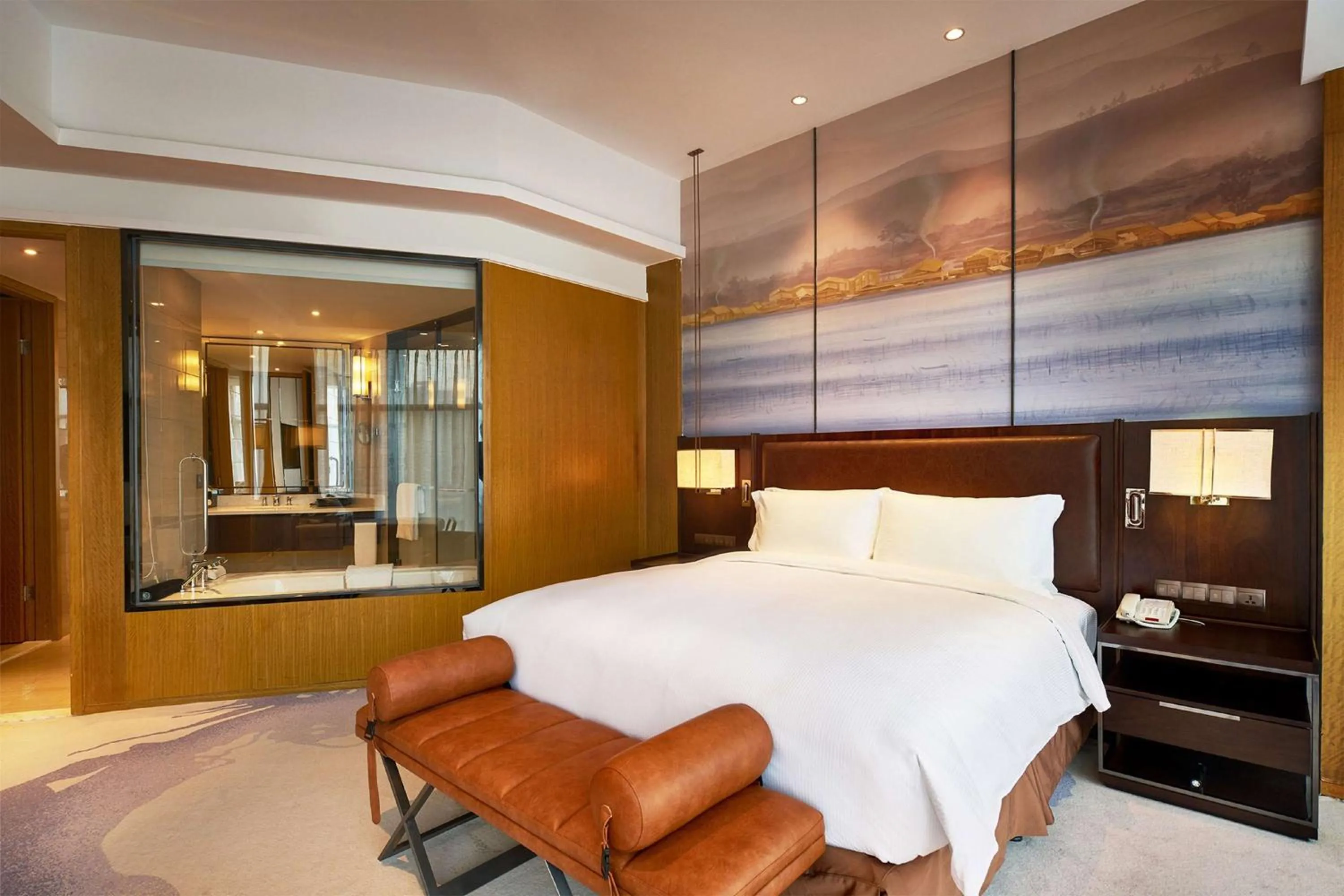 Bed in DoubleTree By Hilton Ningbo Beilun