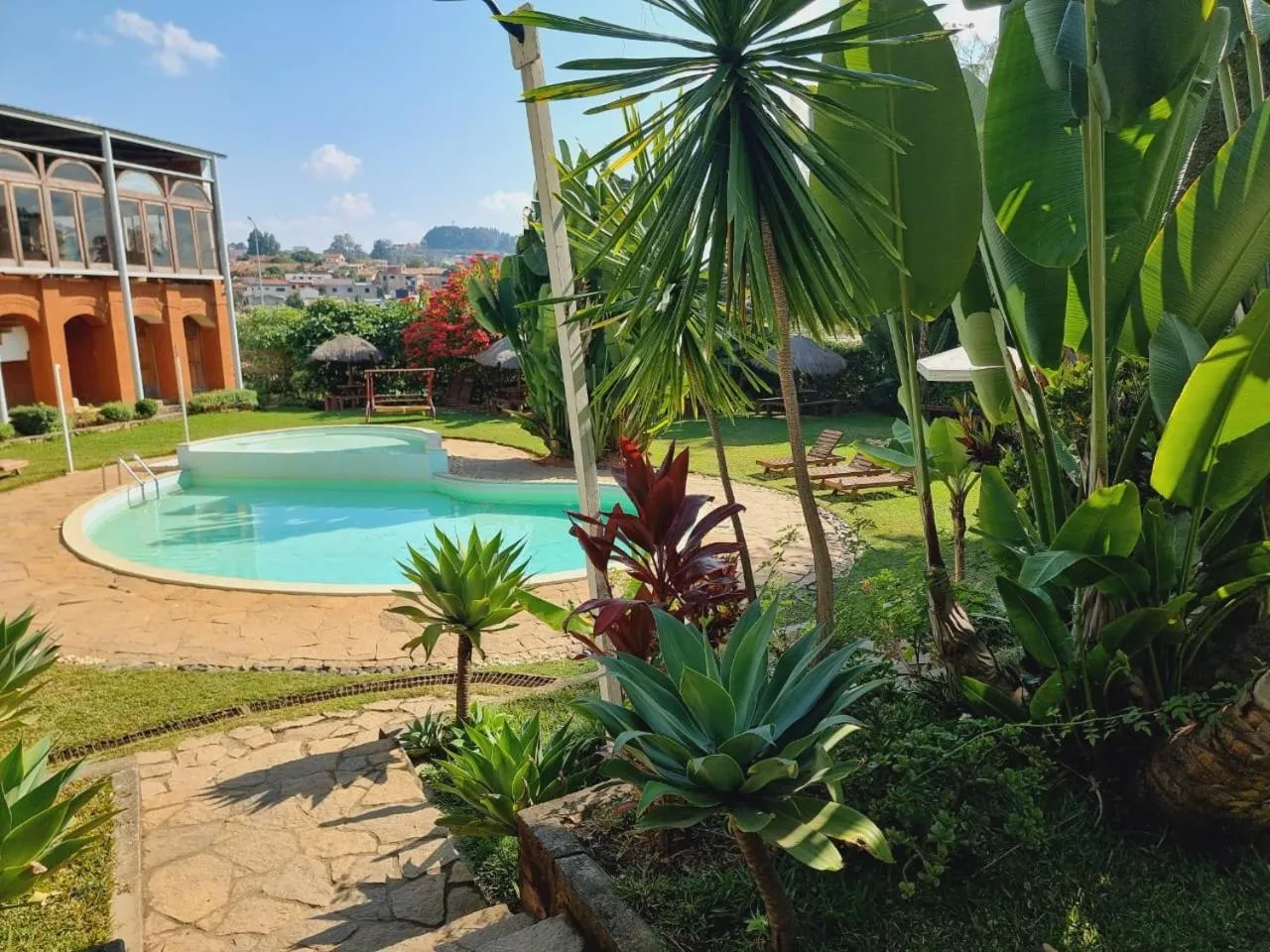 Pool view in La Résidence d'Ankerana