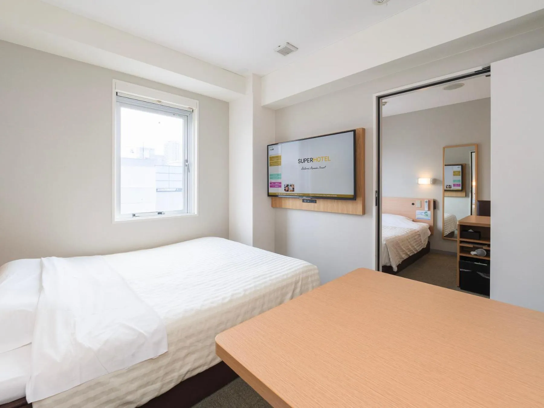 Bed in Super Hotel Ueno-Okachimachi