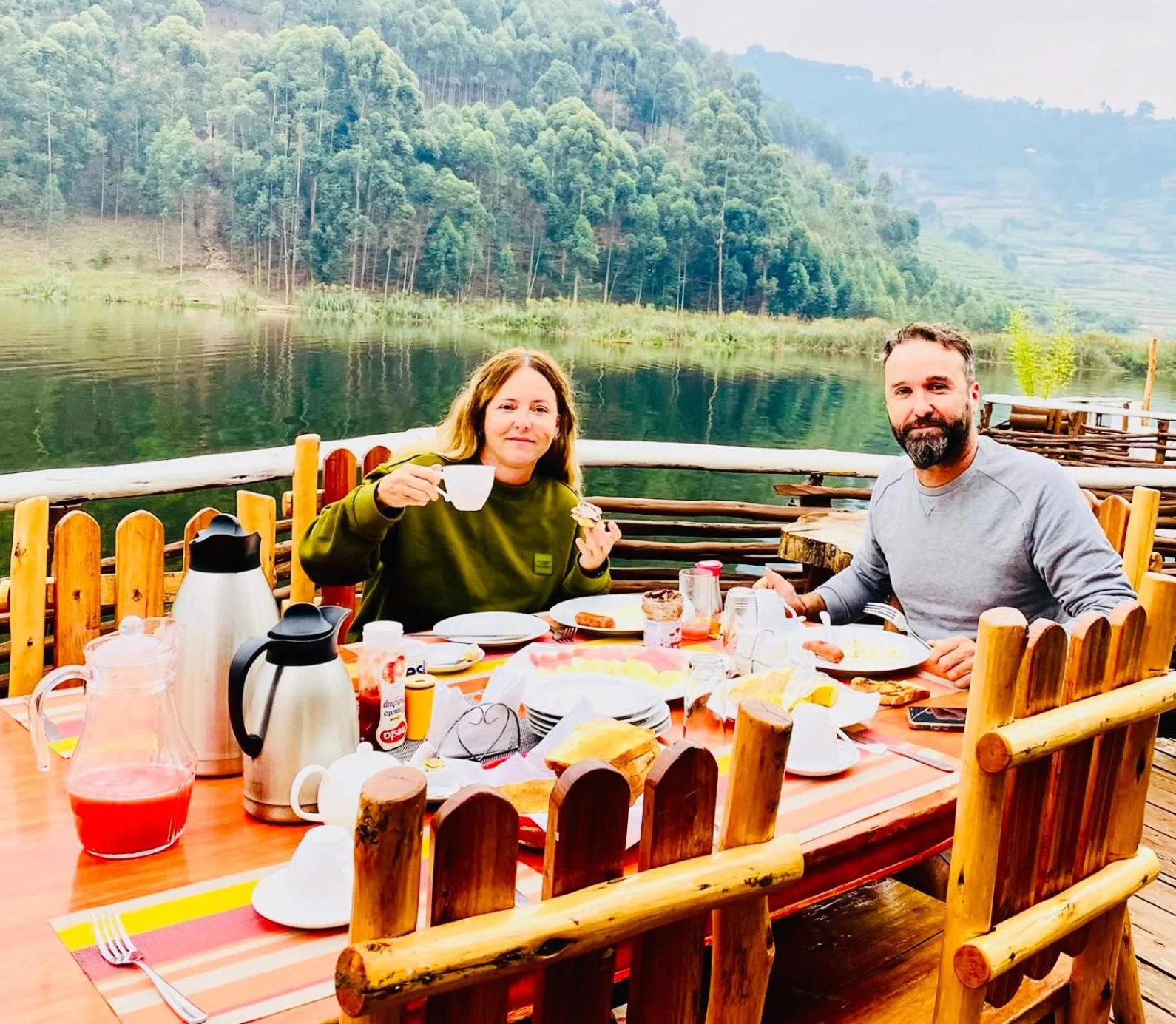 Breakfast in Lake Bunyonyi Rock Resort