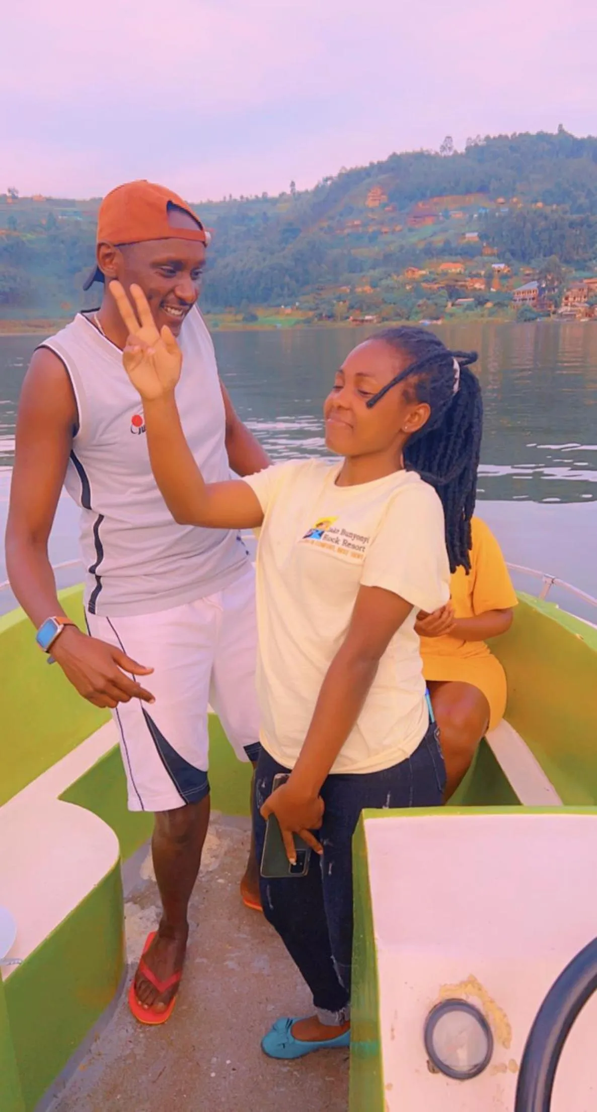 People in Lake Bunyonyi Rock Resort