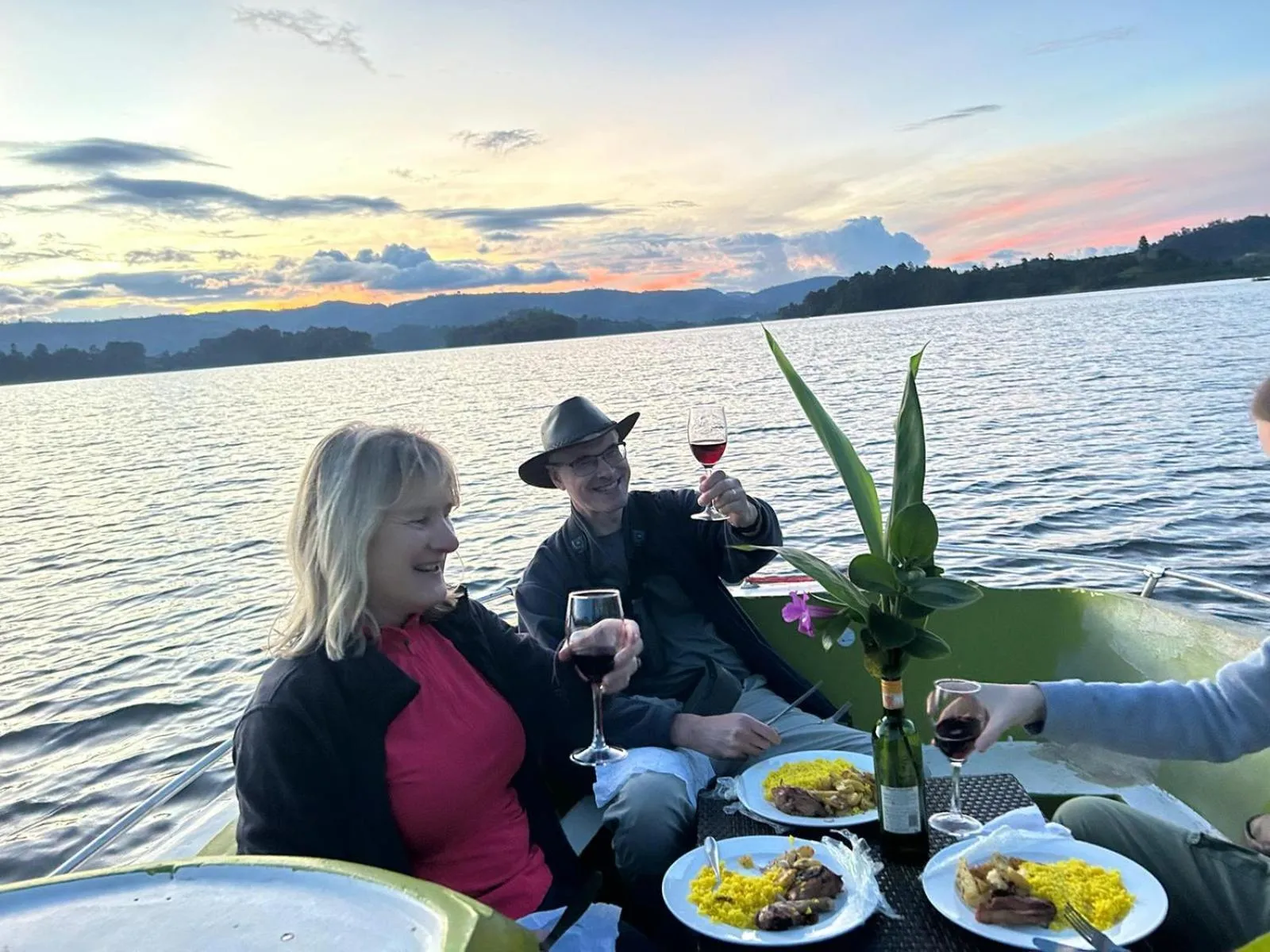 Sunset in Lake Bunyonyi Rock Resort