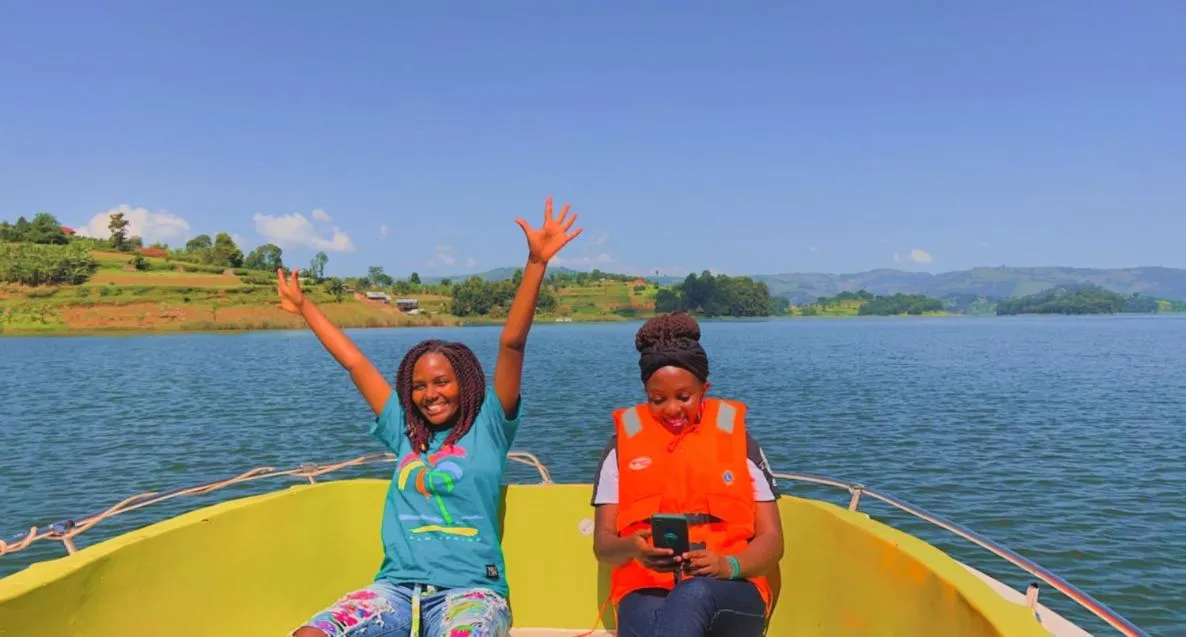 Guests in Lake Bunyonyi Rock Resort