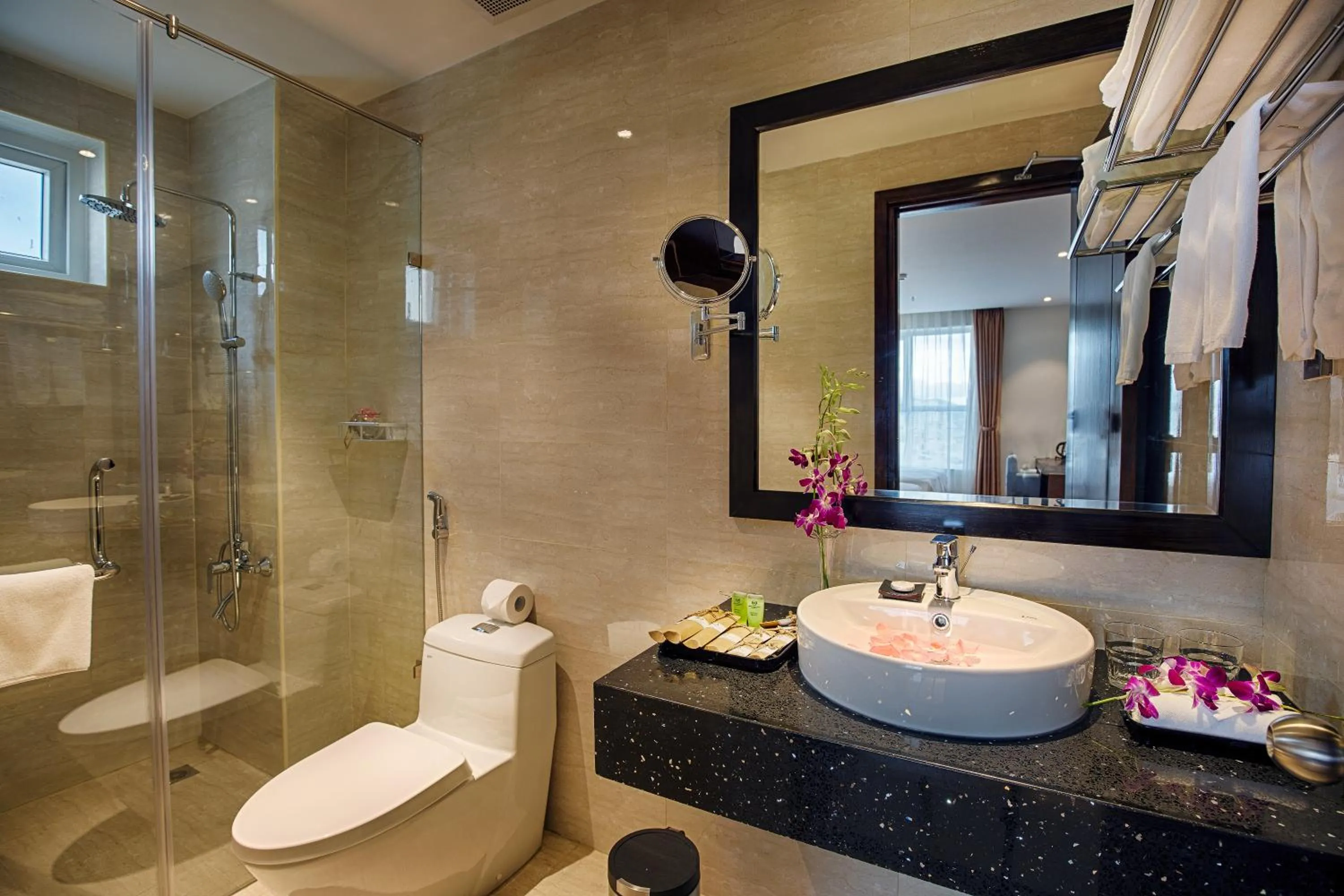 Bathroom in Sofia Suite Hotel & Spa Danang - Free Craft Beer and 20 minute Spa per room