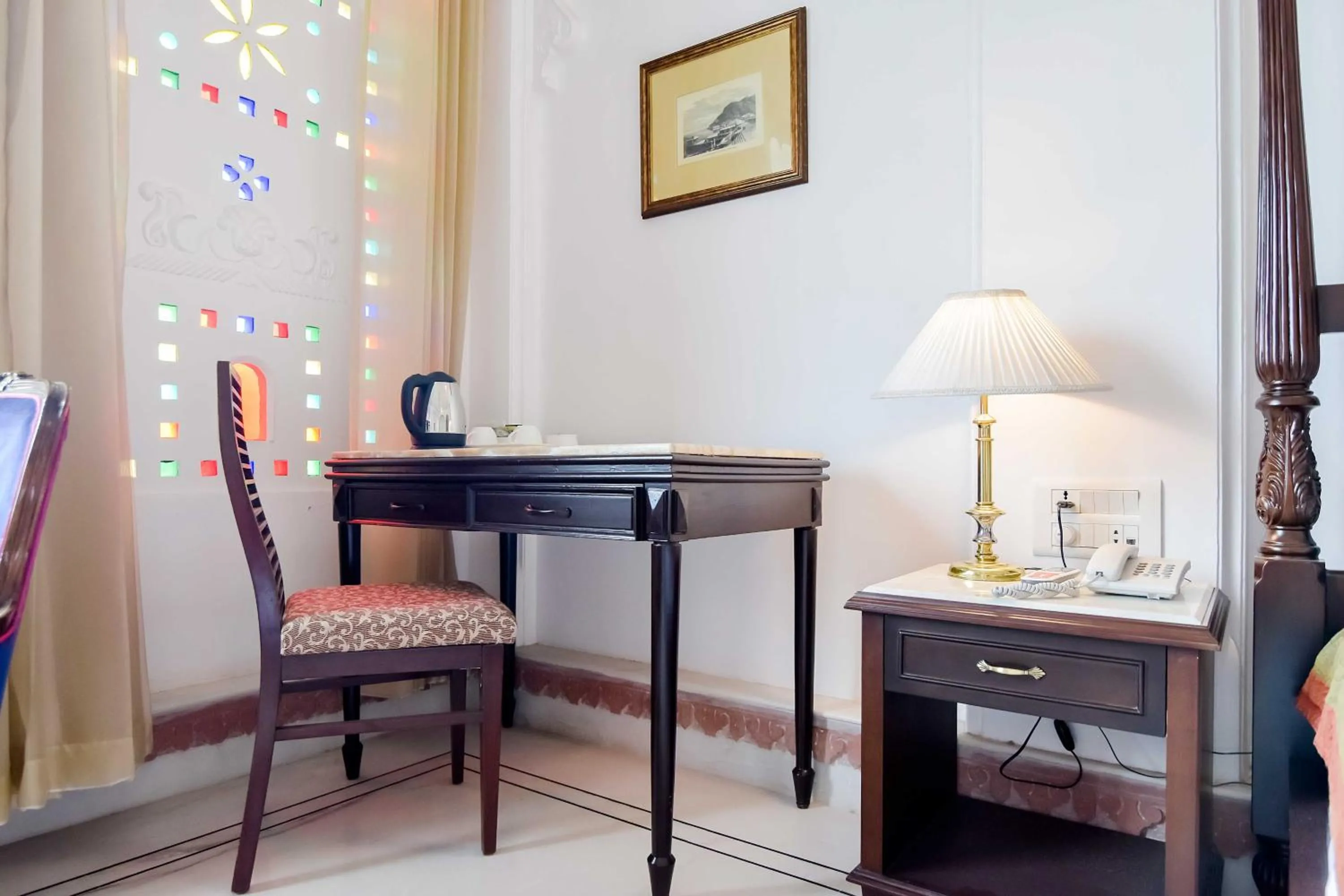 Seating area in Hotel Raj Kuber