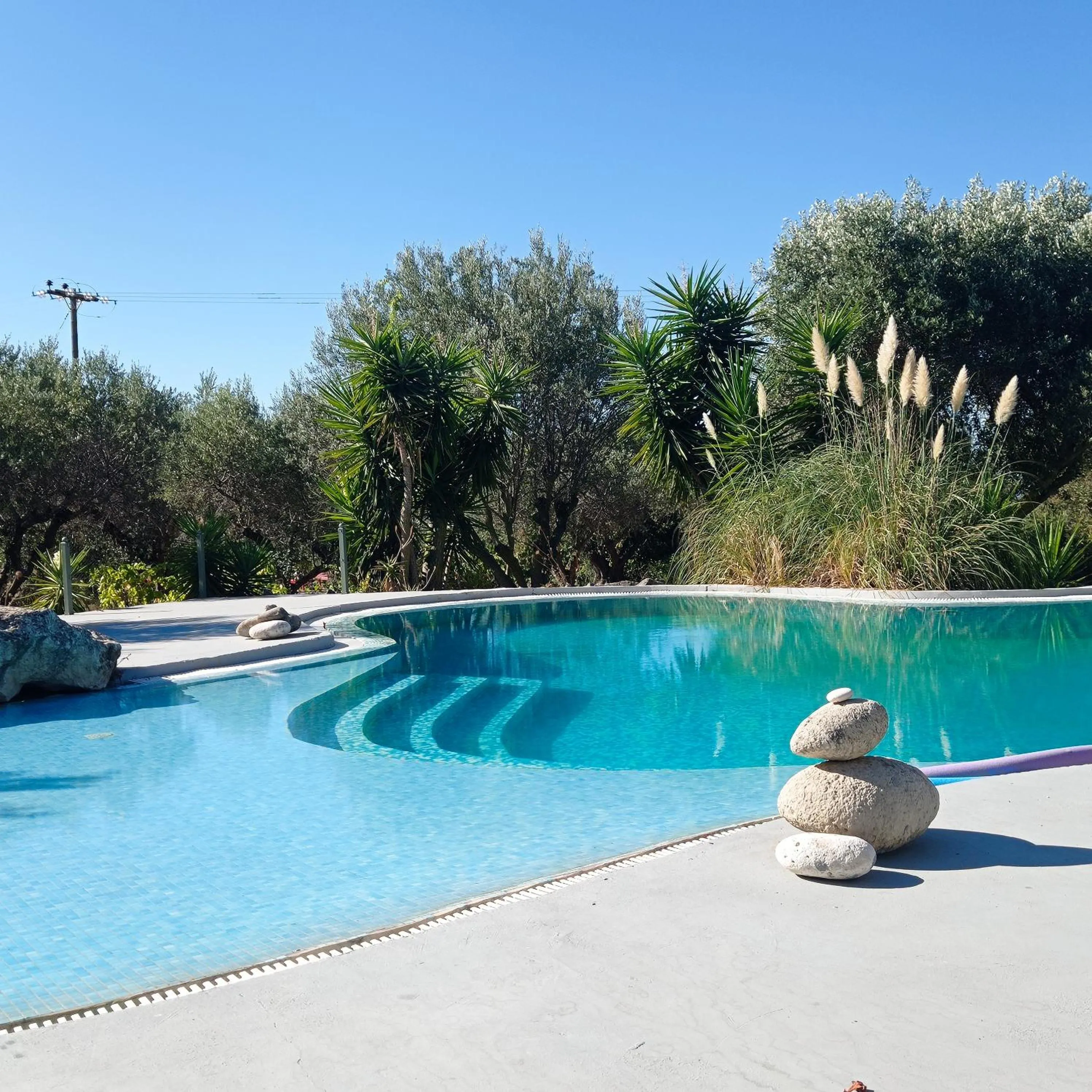 Pool view in Volidiera Guesthouse