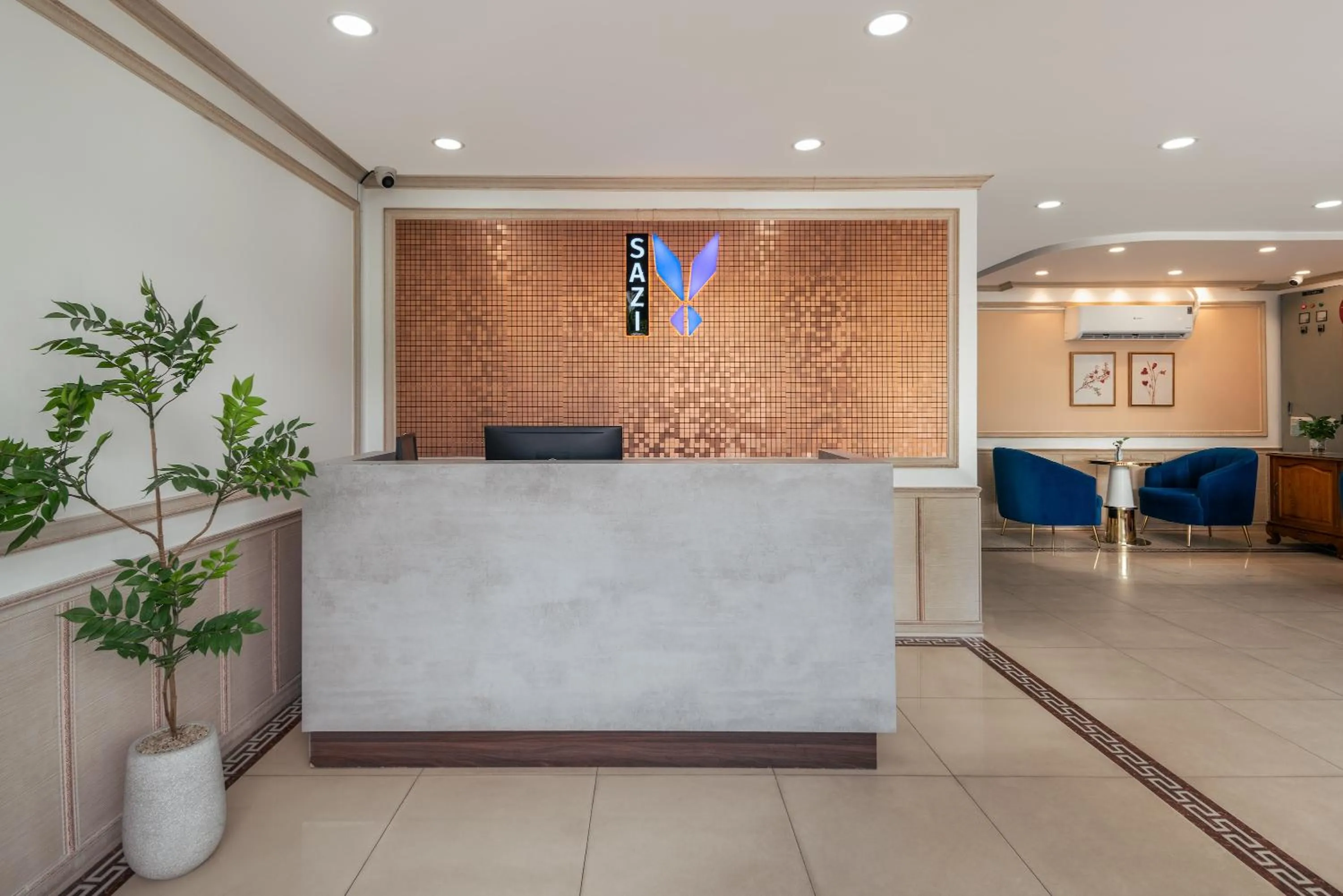 Lobby or reception in SAZI Erato Hotel - Free Airport & Breakfast