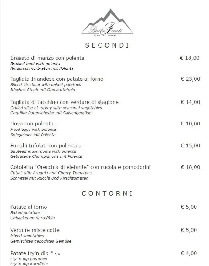 Restaurant/places to eat in Baita Fanti Ski & Bike