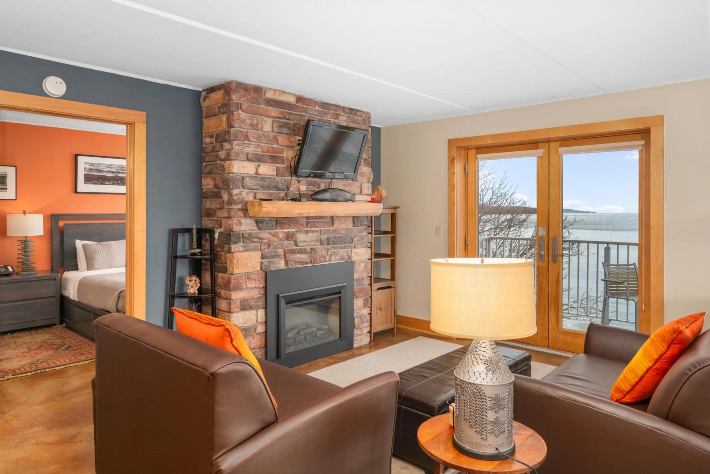 fireplace in East Bay Suites