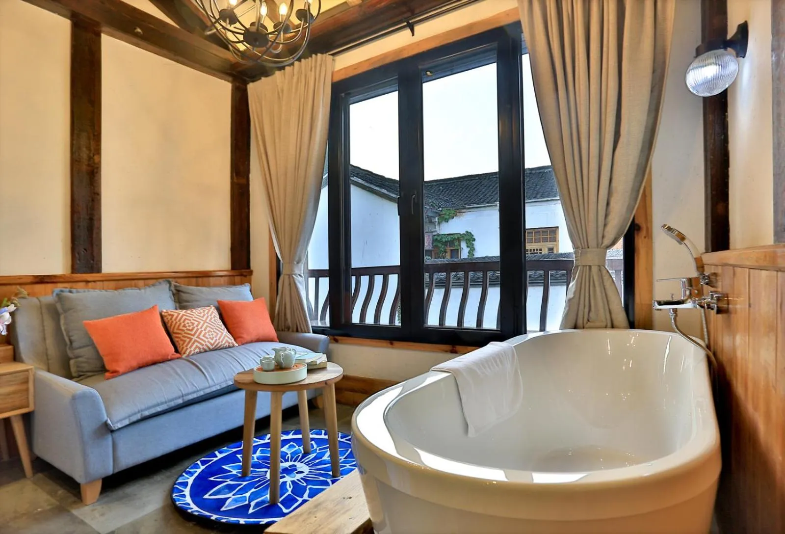 Living room in Youxiake Canal Hotel Hangzhou