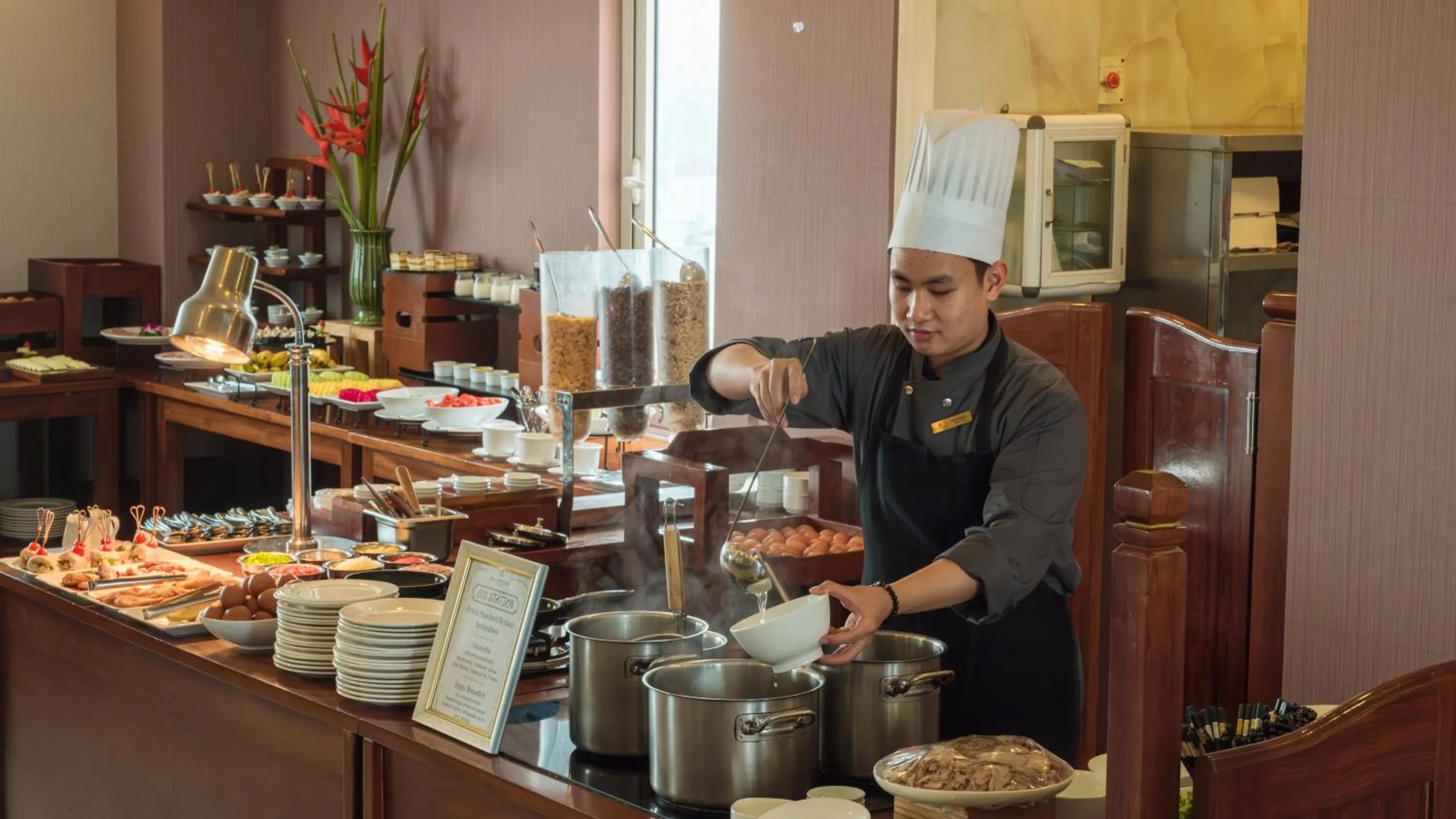 Buffet breakfast in Champton Hanoi Hotel