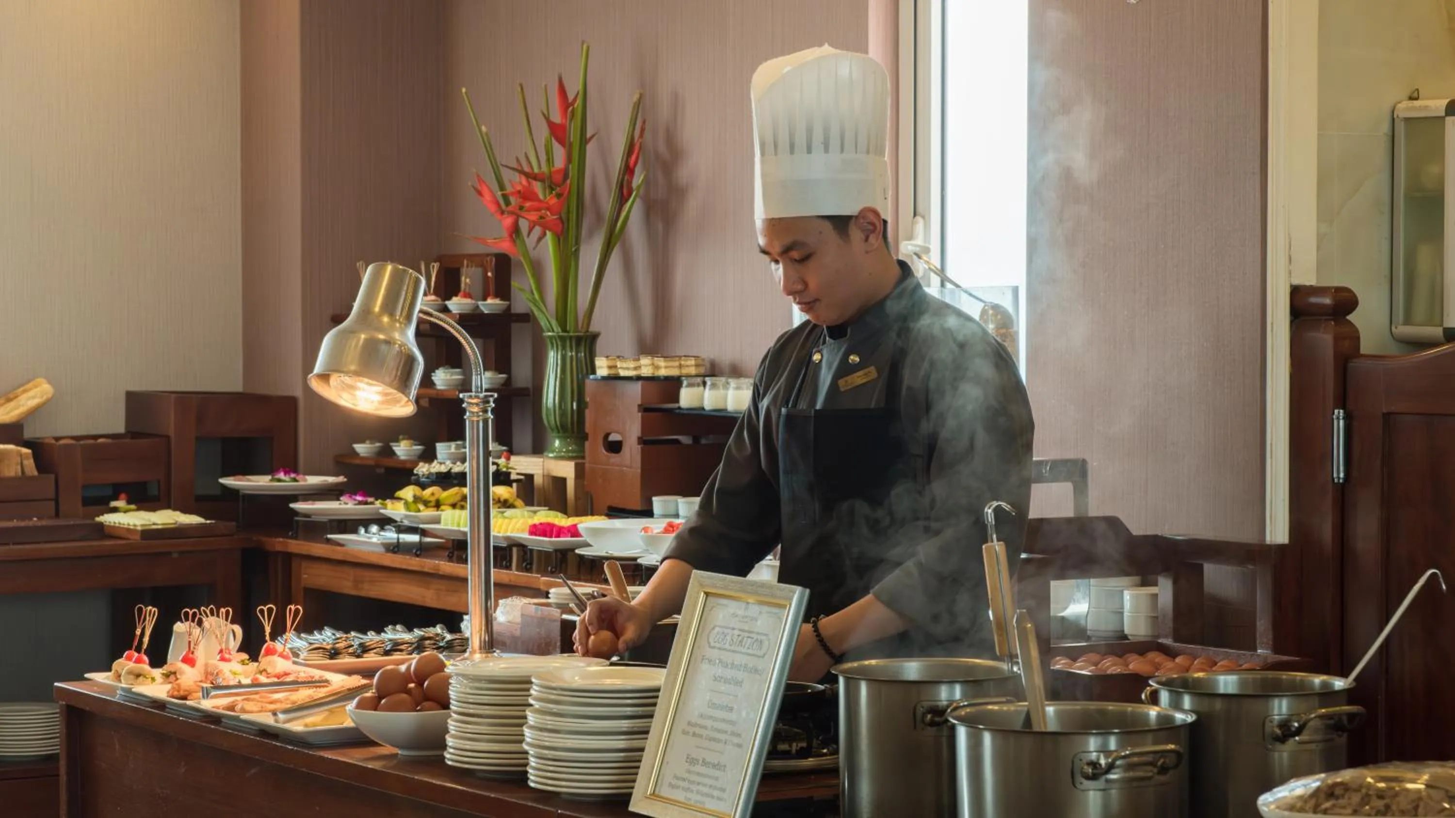 Buffet breakfast in Champton Hanoi Hotel