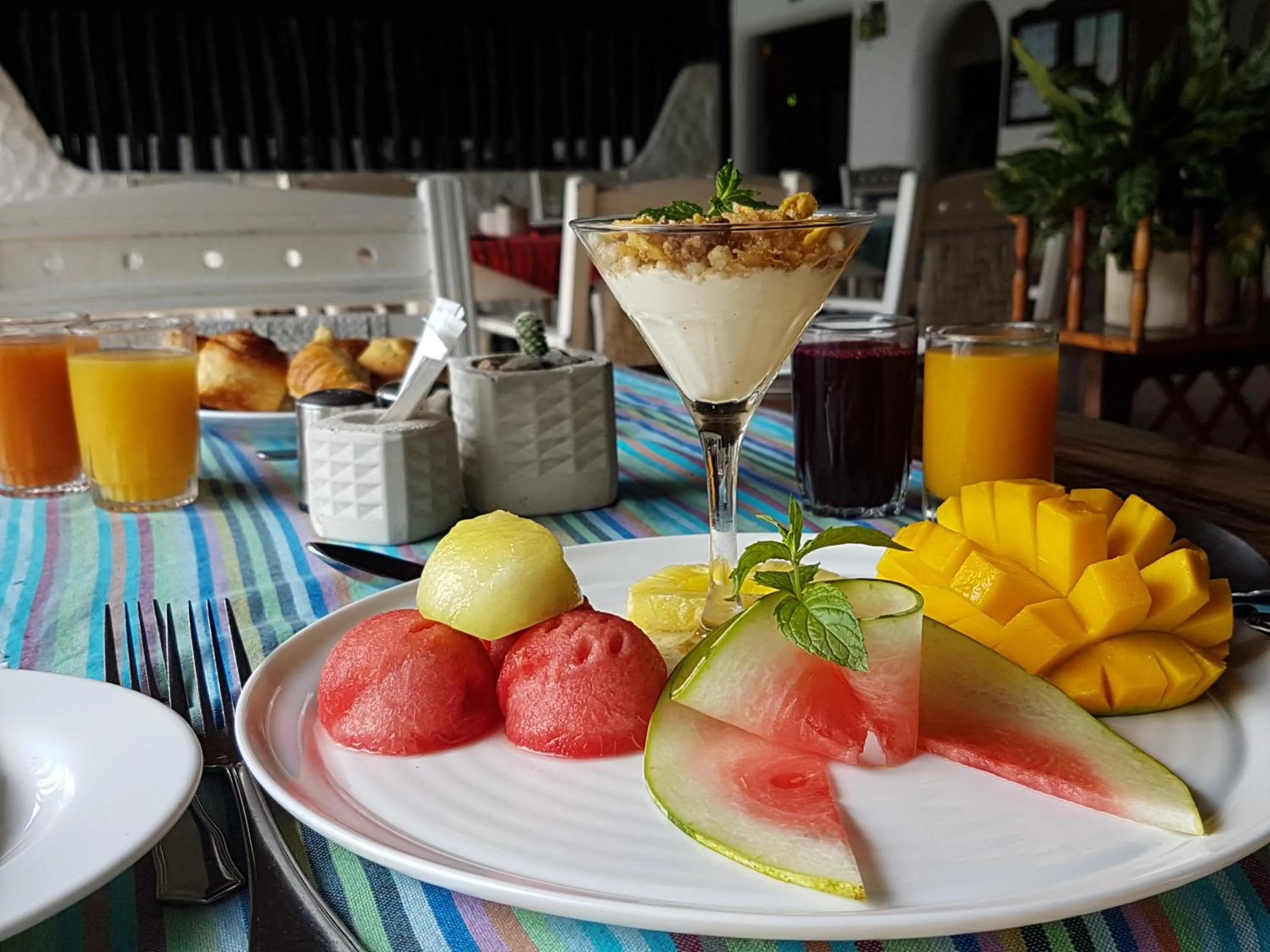 Continental breakfast in Mnarani Beach Club