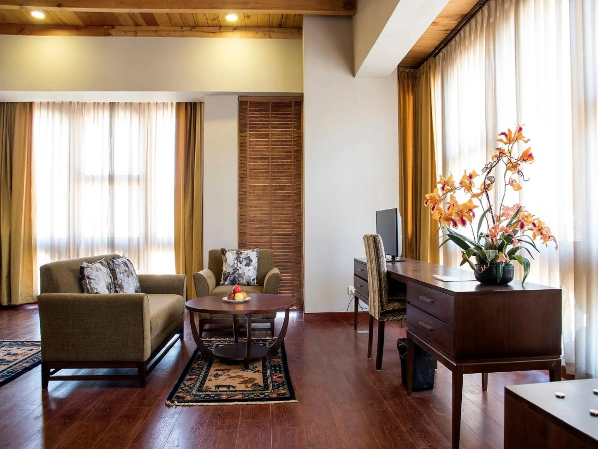 Seating area in CityHotel, Thimphu