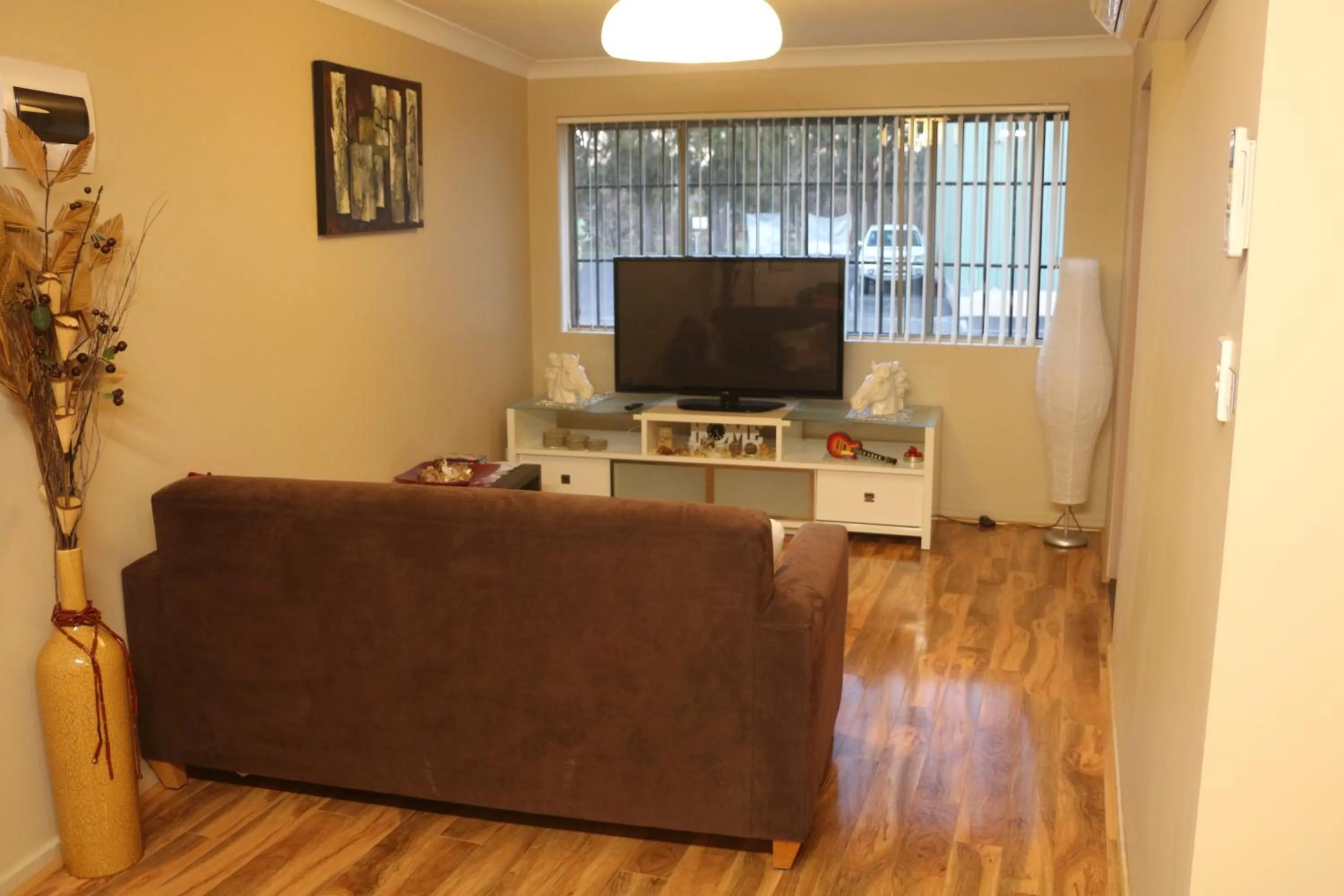 Living room in Westside Studio Apartments