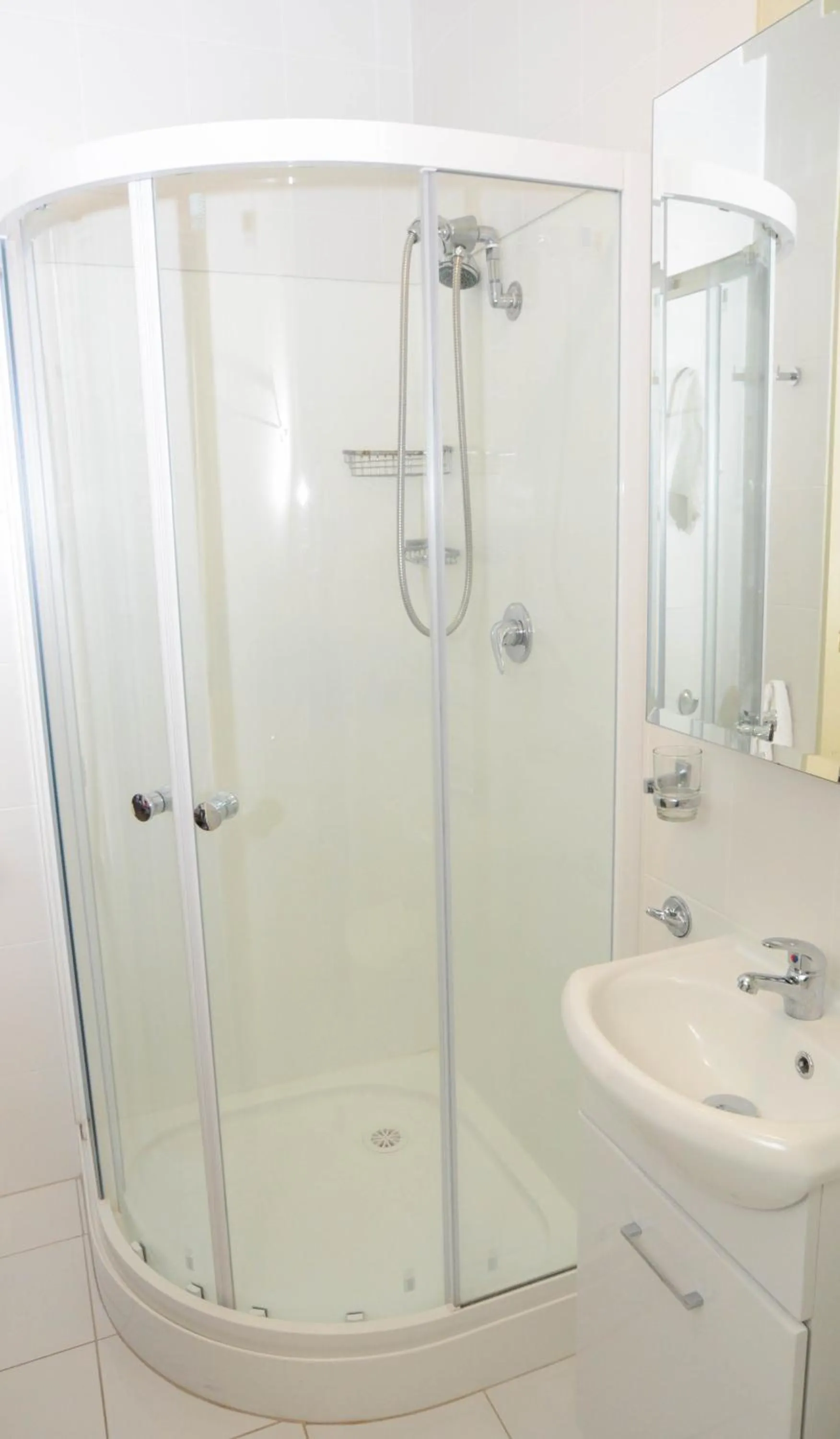 Shower in Westside Studio Apartments