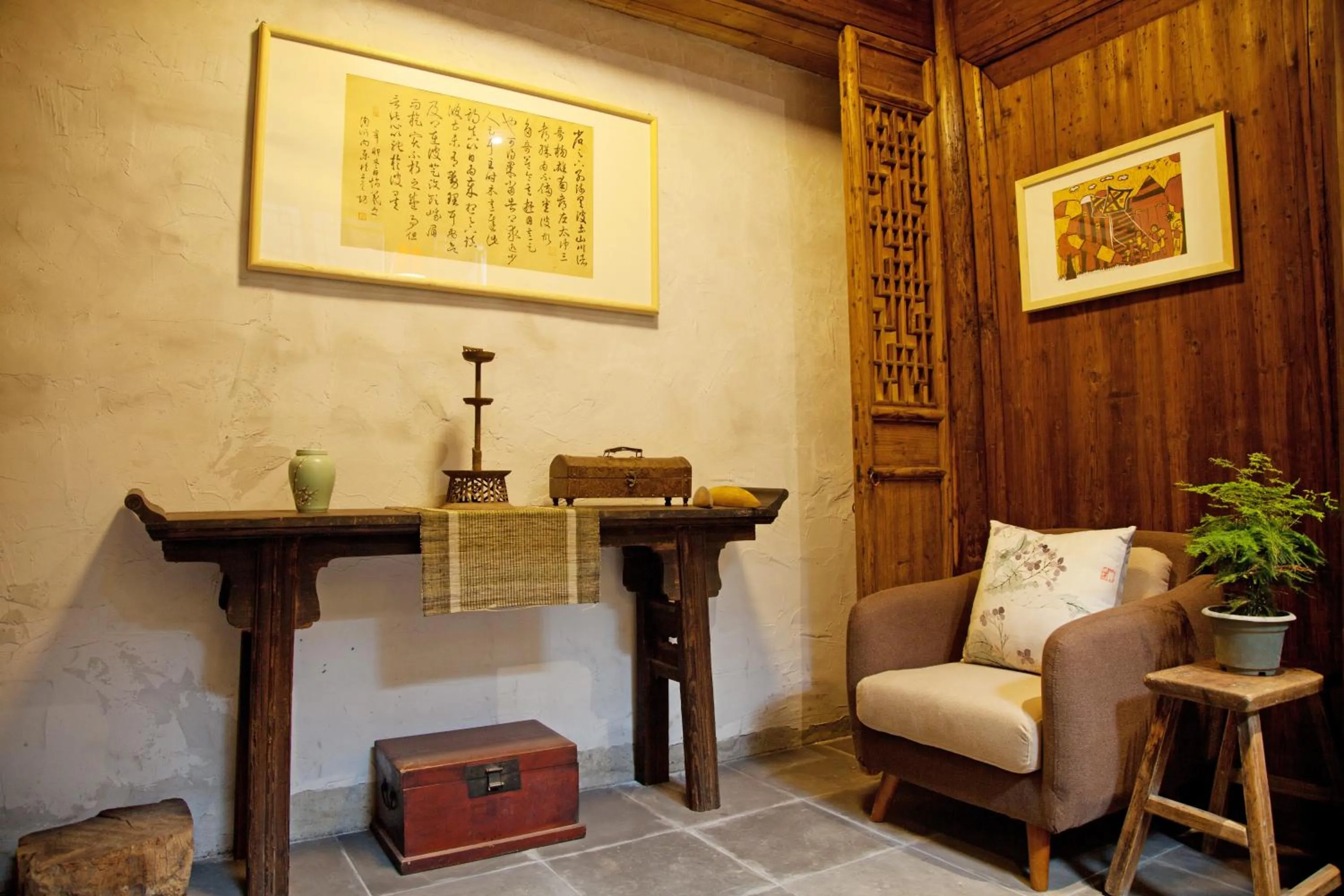 Seating area in WuYuan QiYe YanXiang Guesthouse