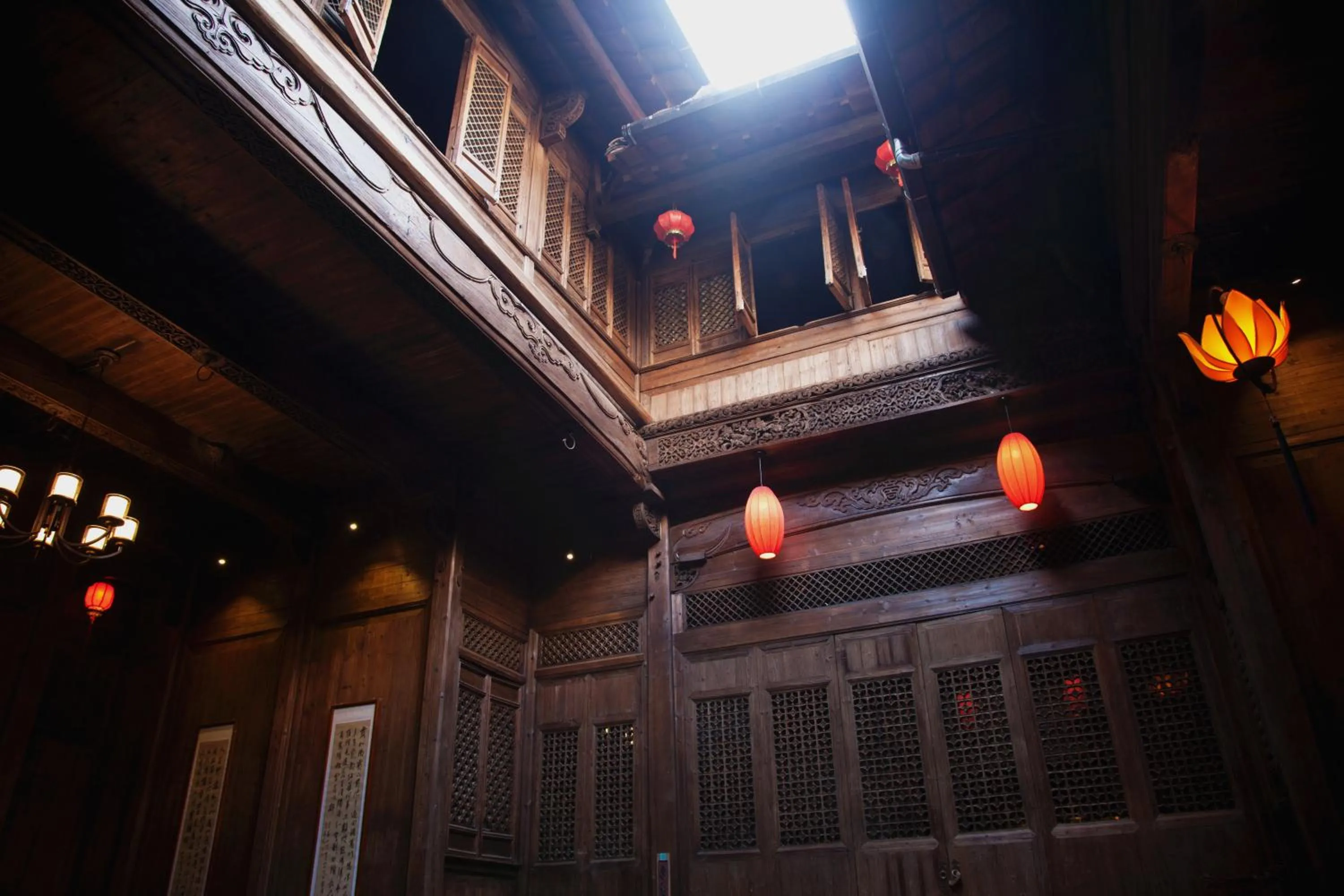 Decorative detail in WuYuan QiYe YanXiang Guesthouse