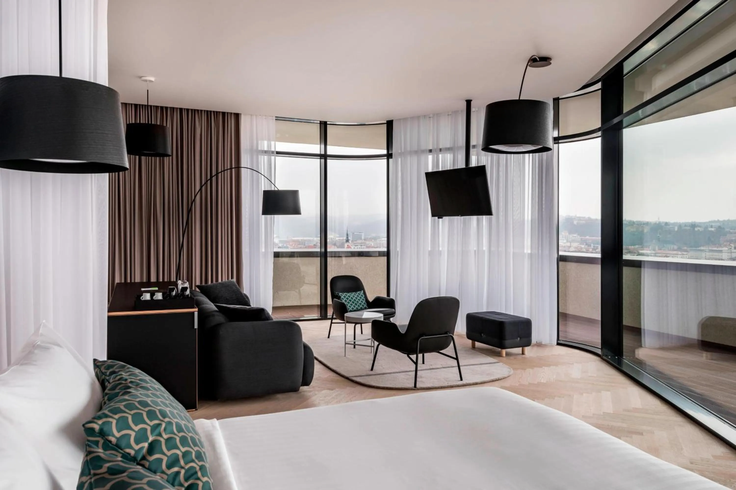 Living room, Bed in Courtyard by Marriott Brno