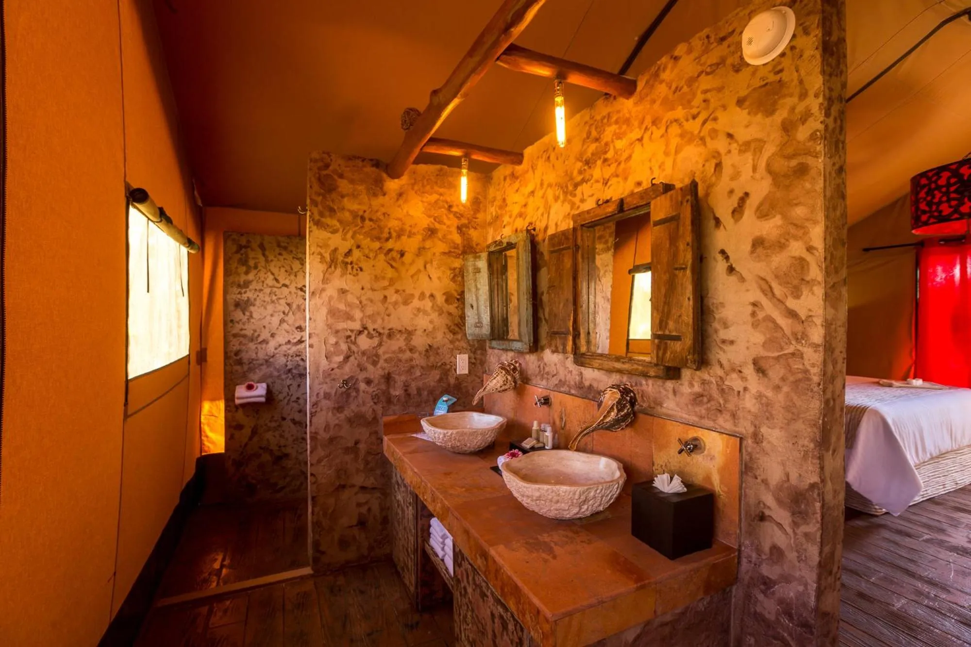 Bathroom, Bed in Serenity Authentic Glamping Tulum