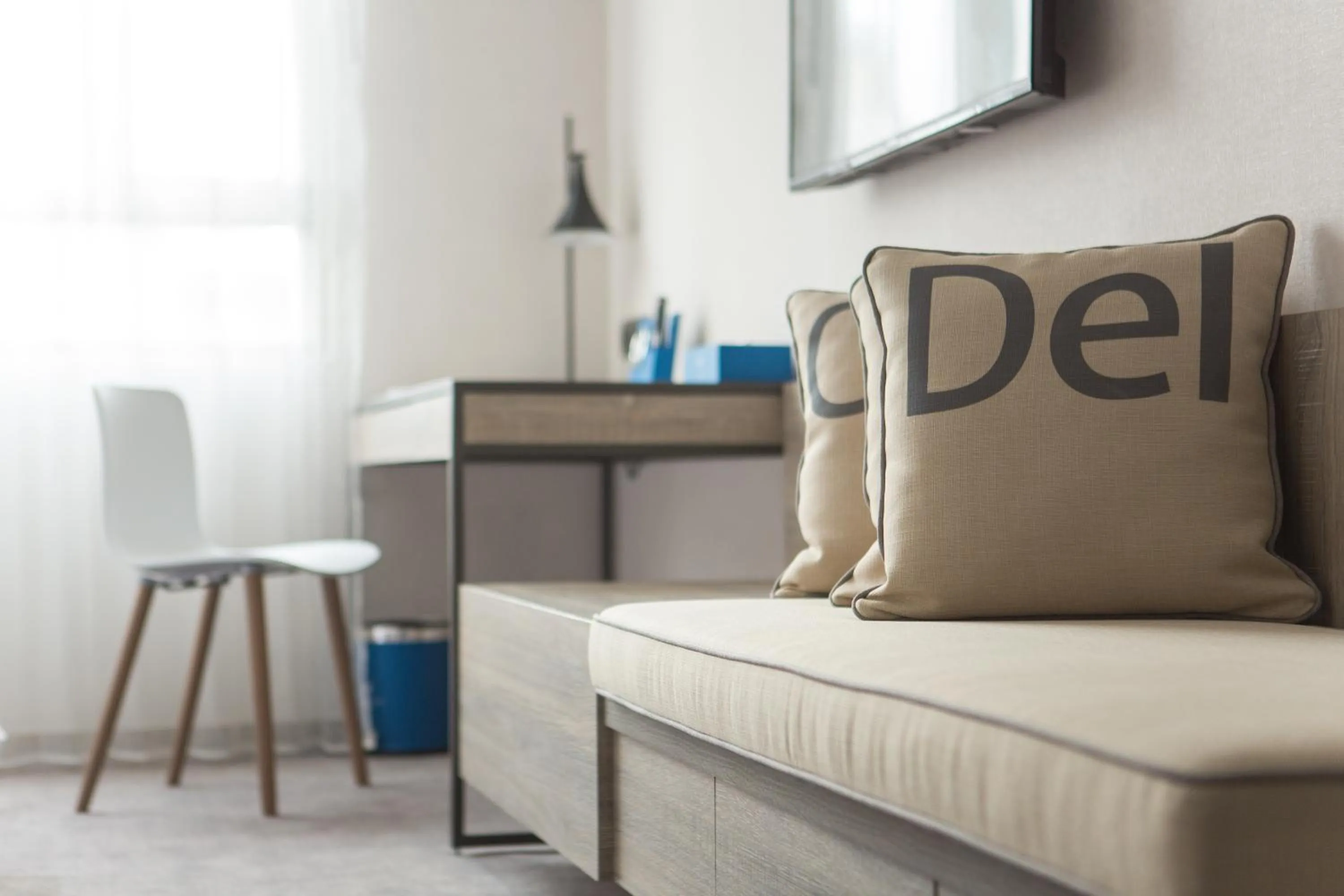 Decorative detail, Bed in Airline Inn - Kaohsiung Station