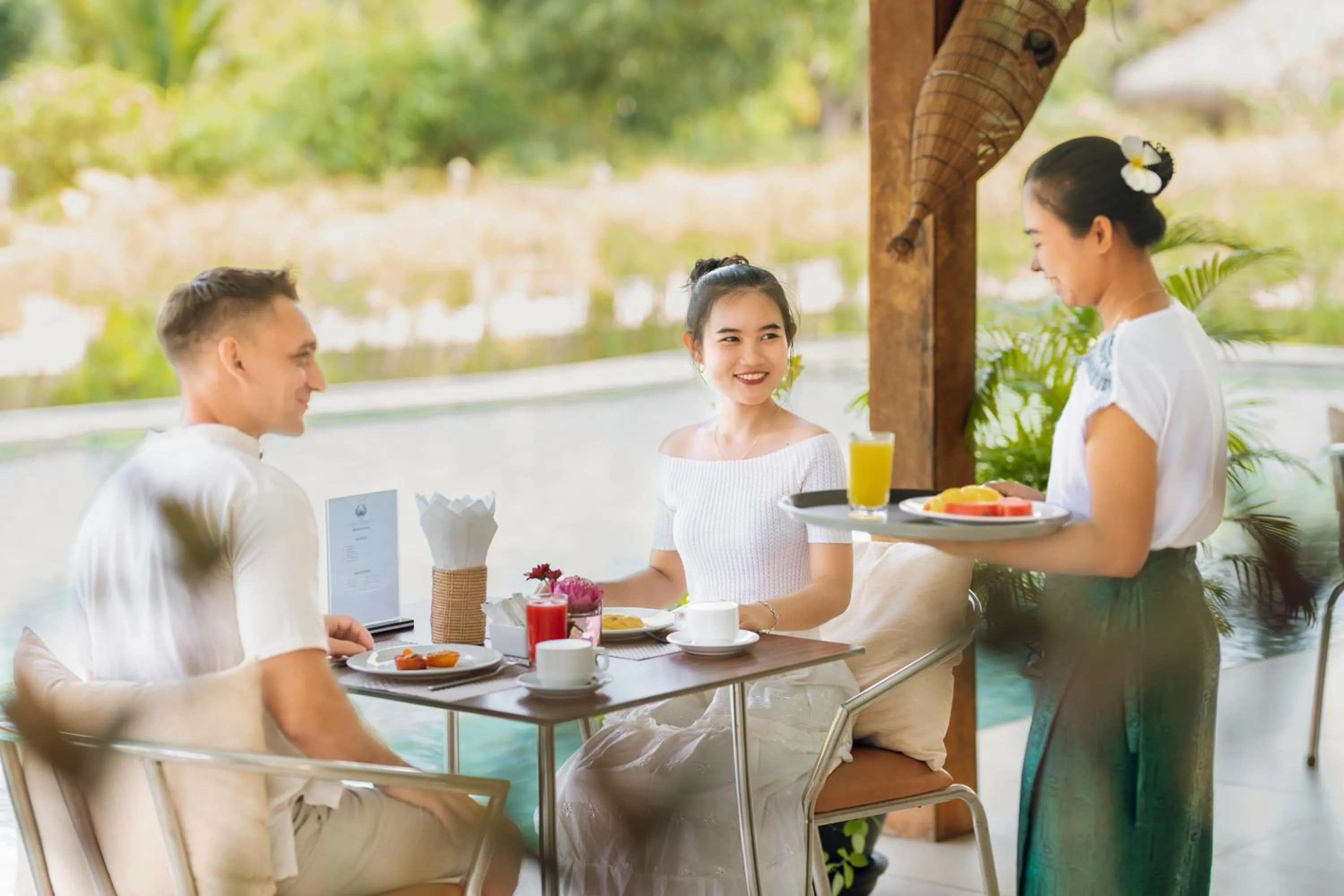 Breakfast in Authentic Khmer Village Resort