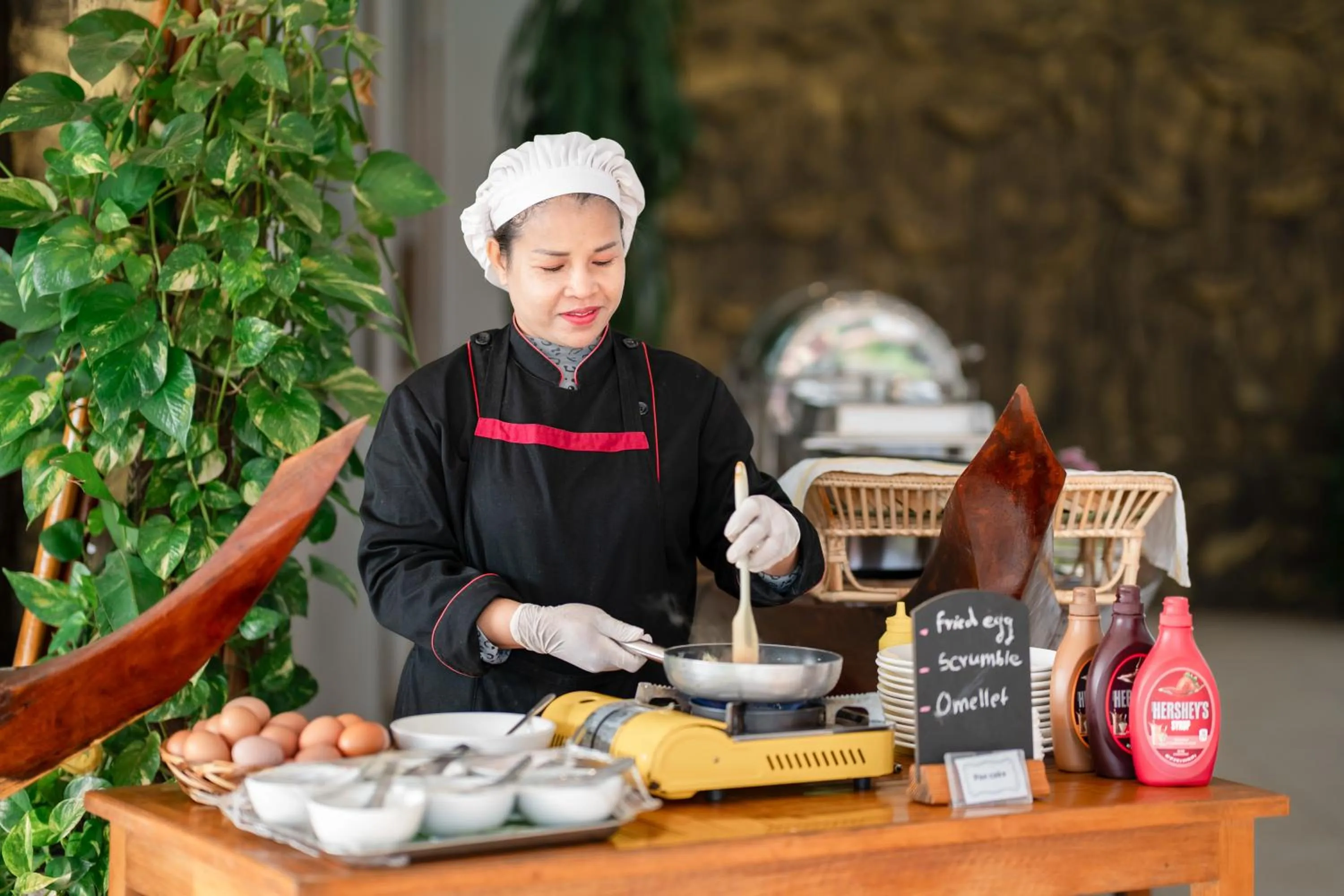 Breakfast in Authentic Khmer Village Resort