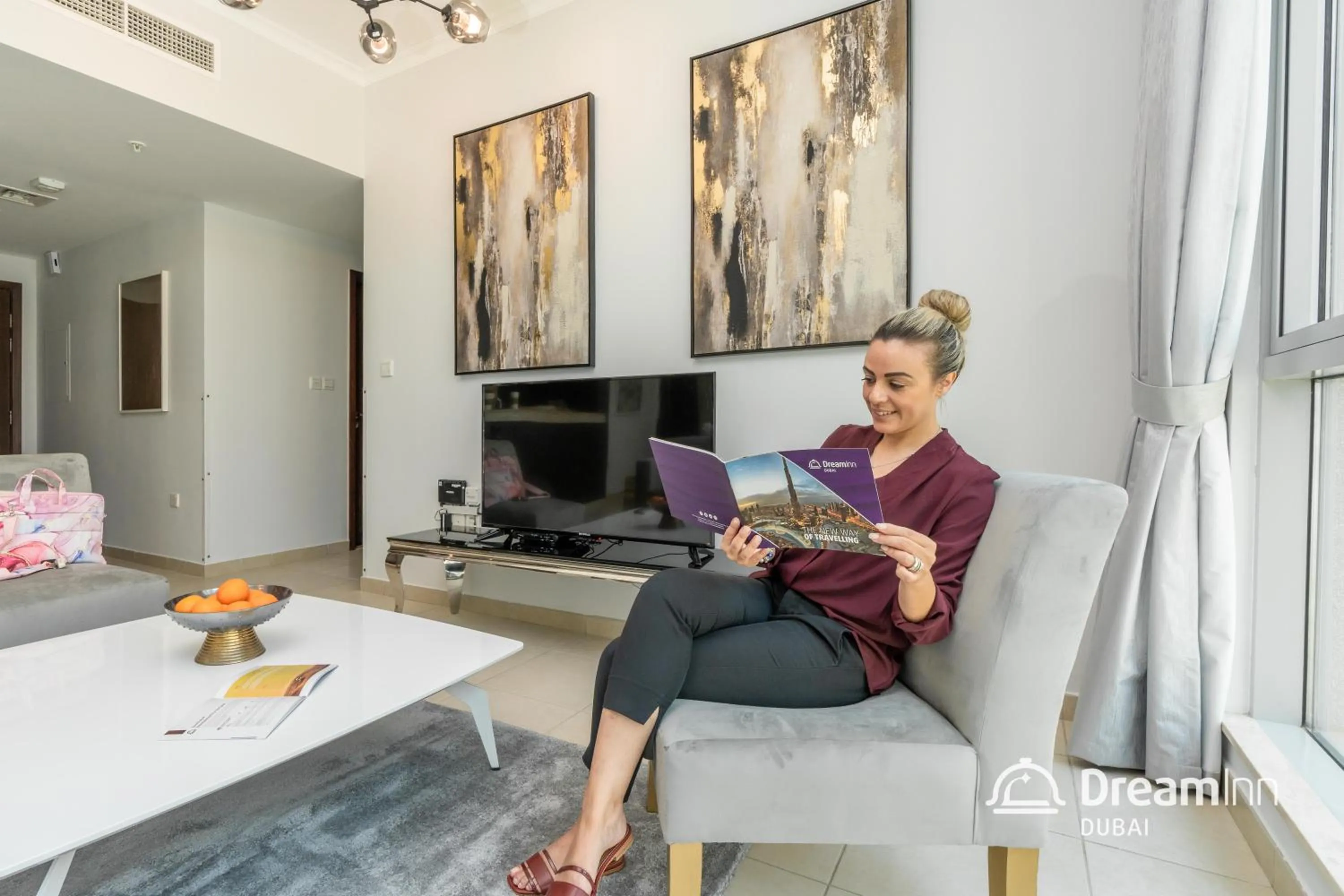 Living room in Dream Inn Apartments - Burj Residences Burj Khalifa View