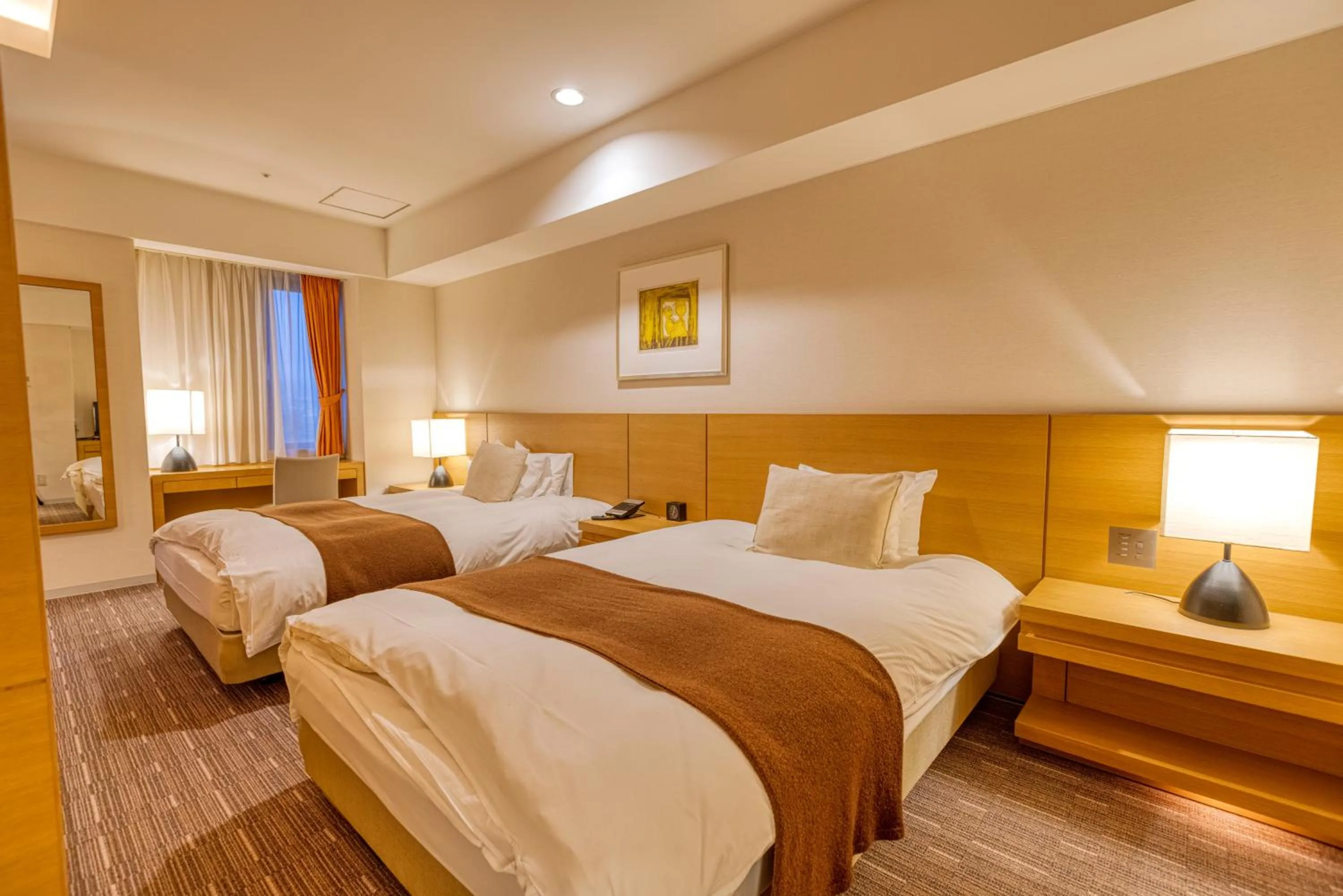 Bed in Hotel Grand Fuji