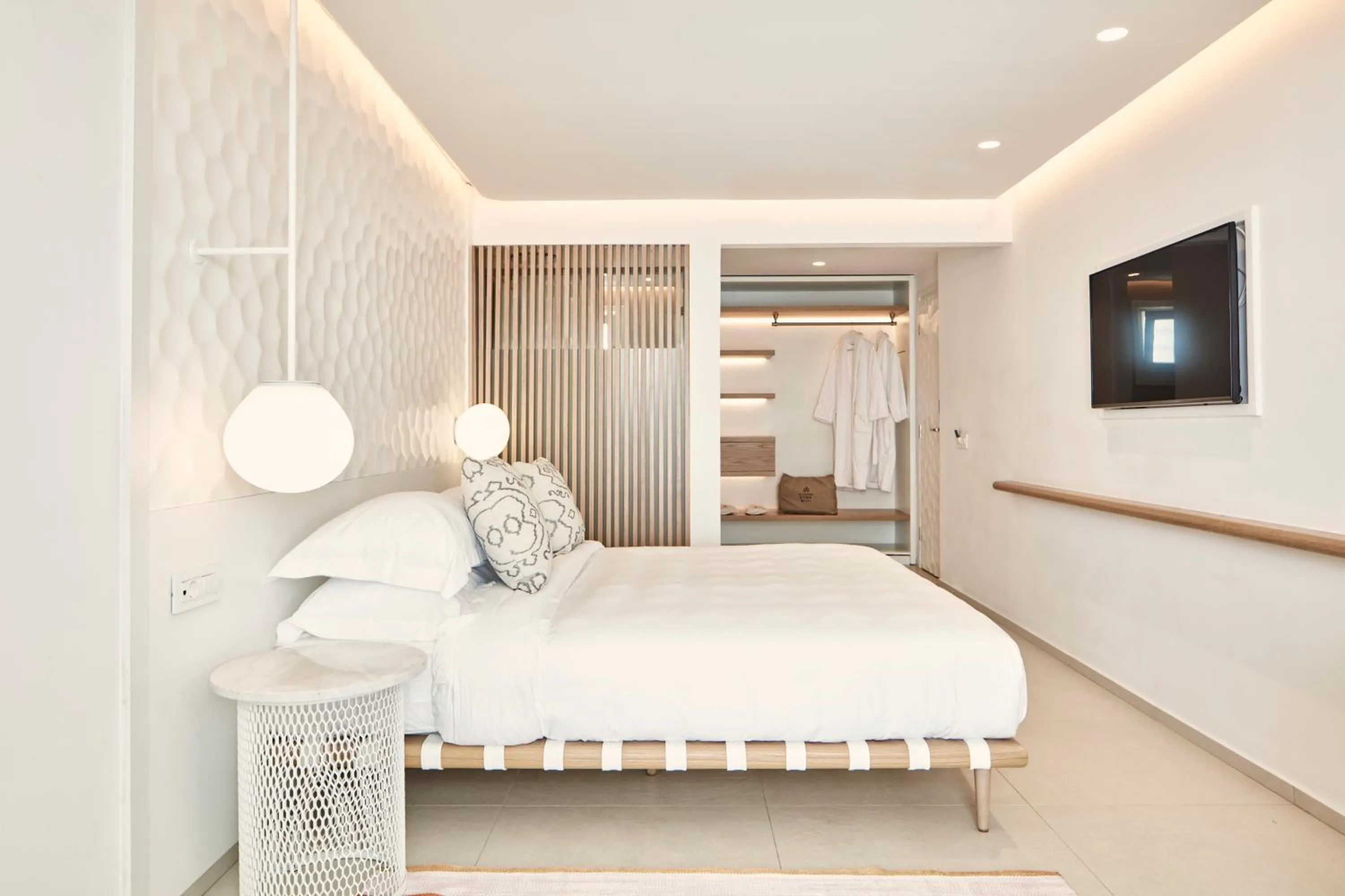 Bed in Myconian Kyma, a Member of Design Hotels