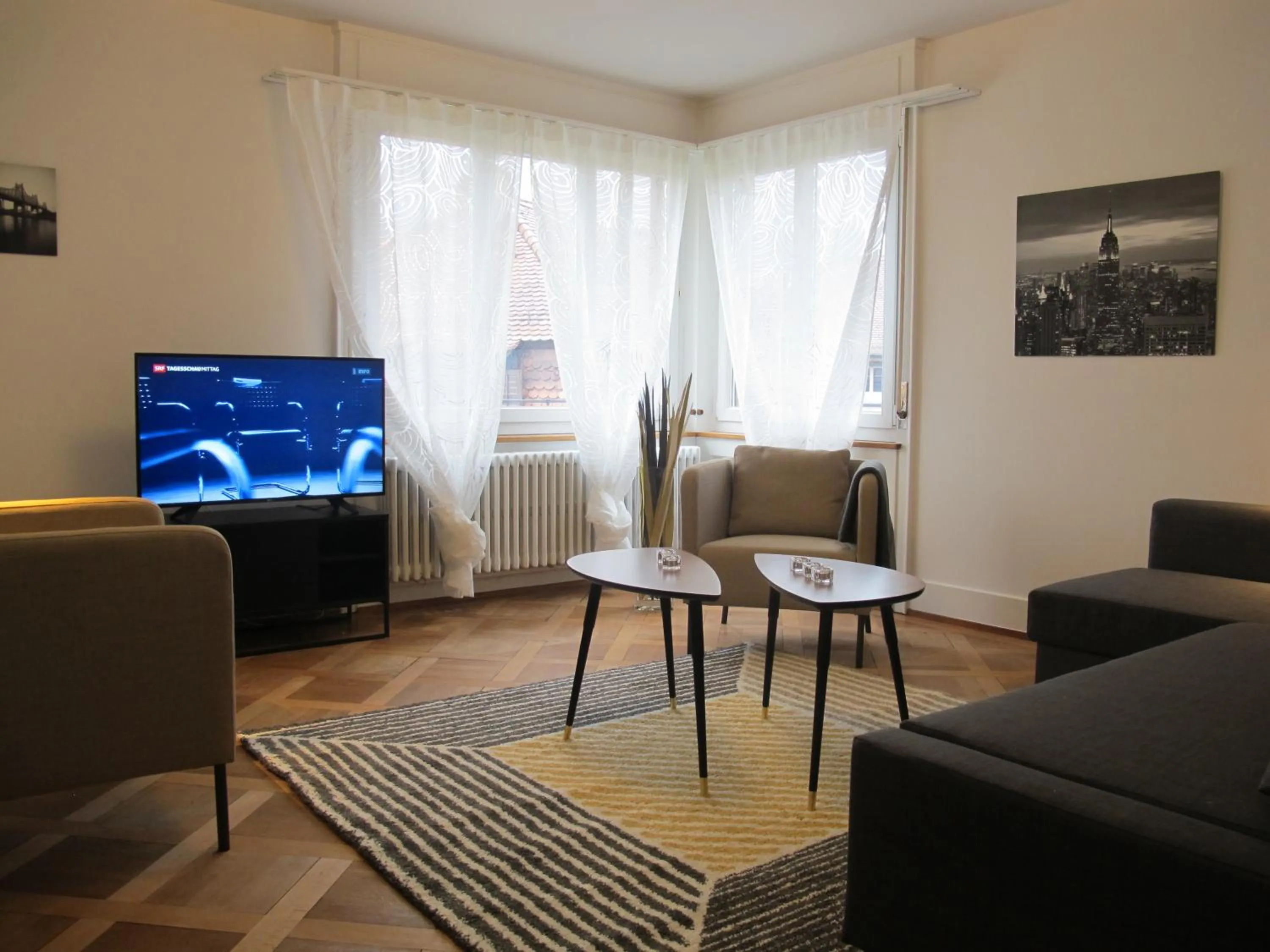 Living room in Zurich Furnished Apartments