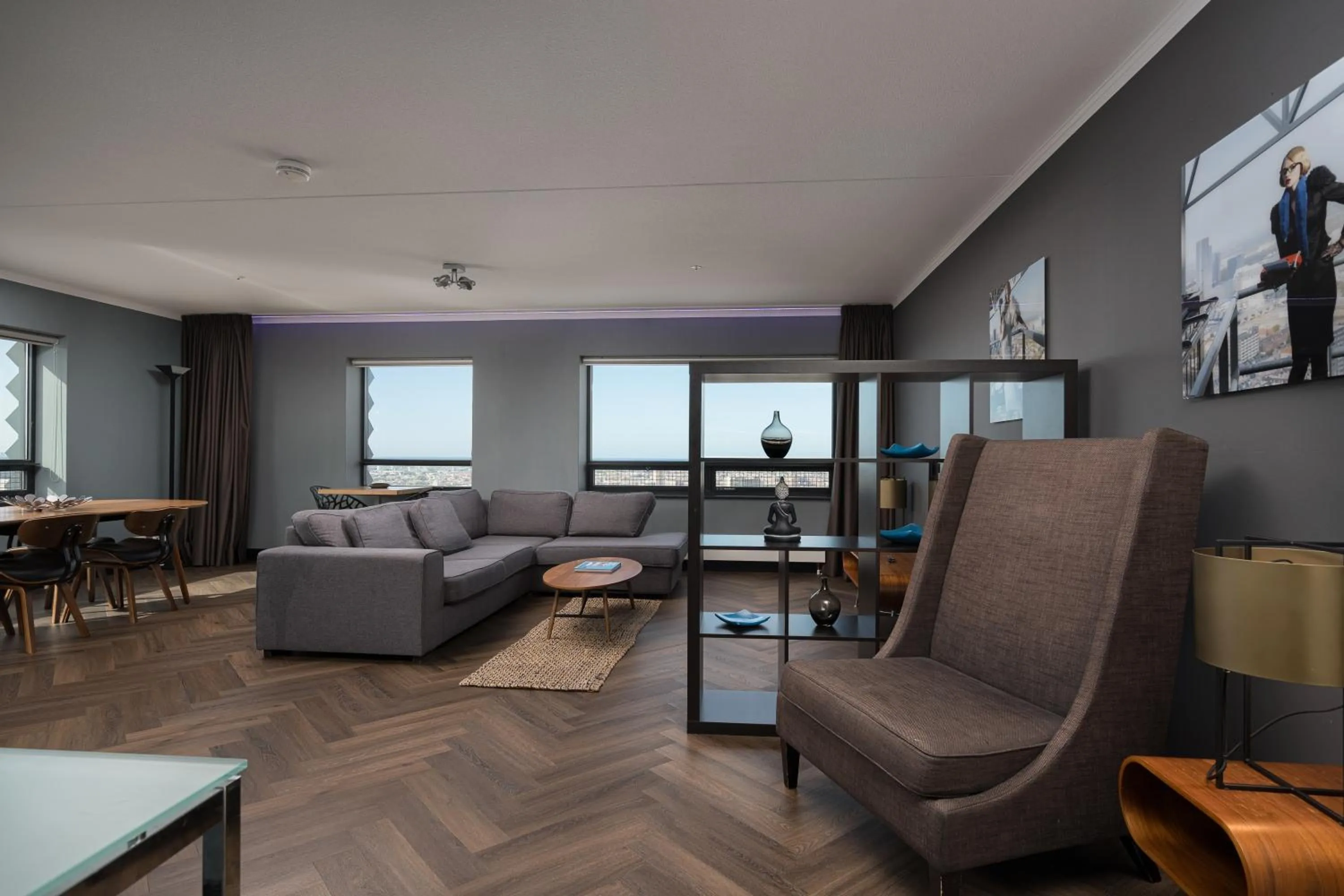 Living room in The Penthouse At The Hague Tower