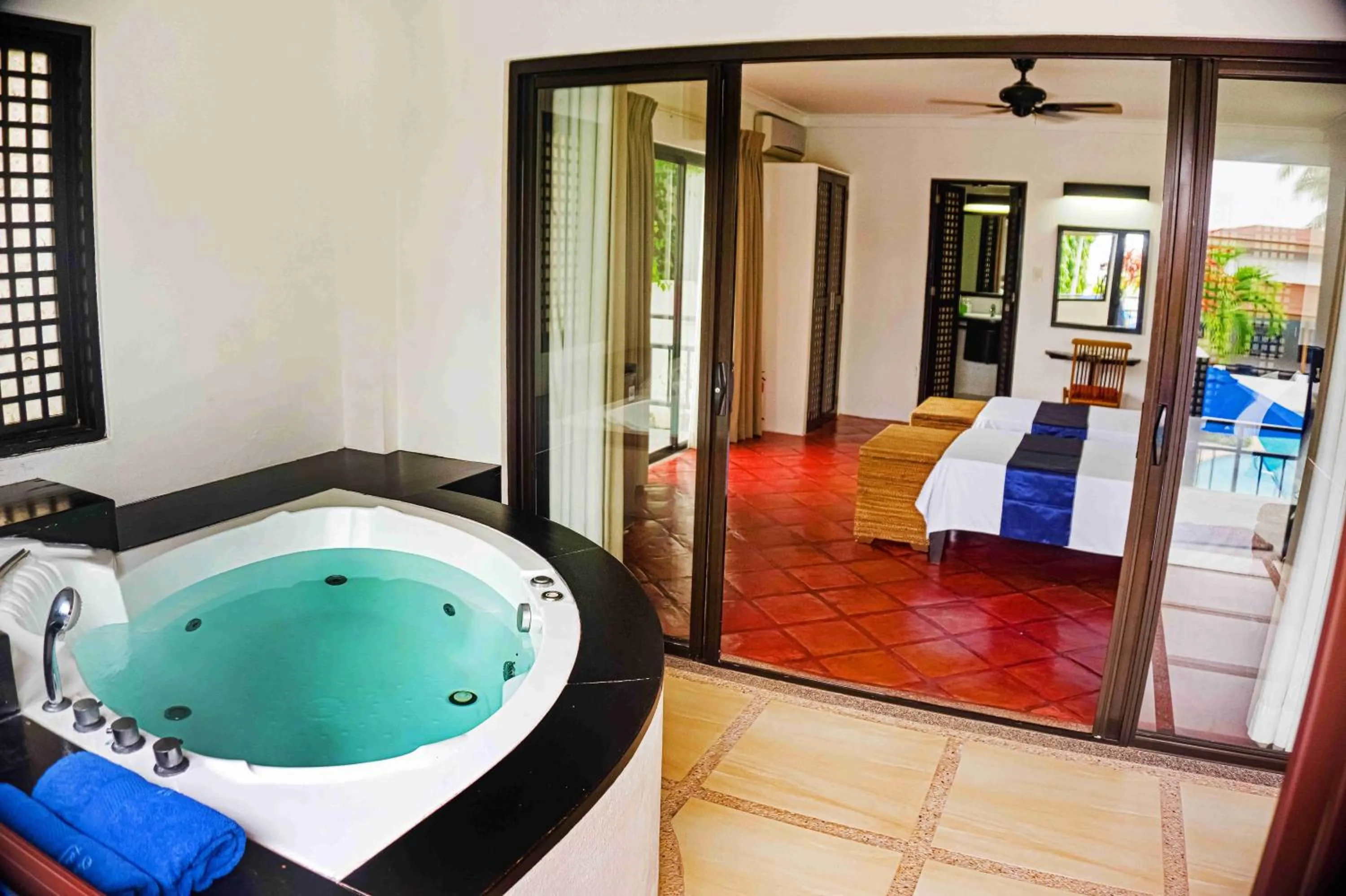 Bed in Out of the Blue Resort