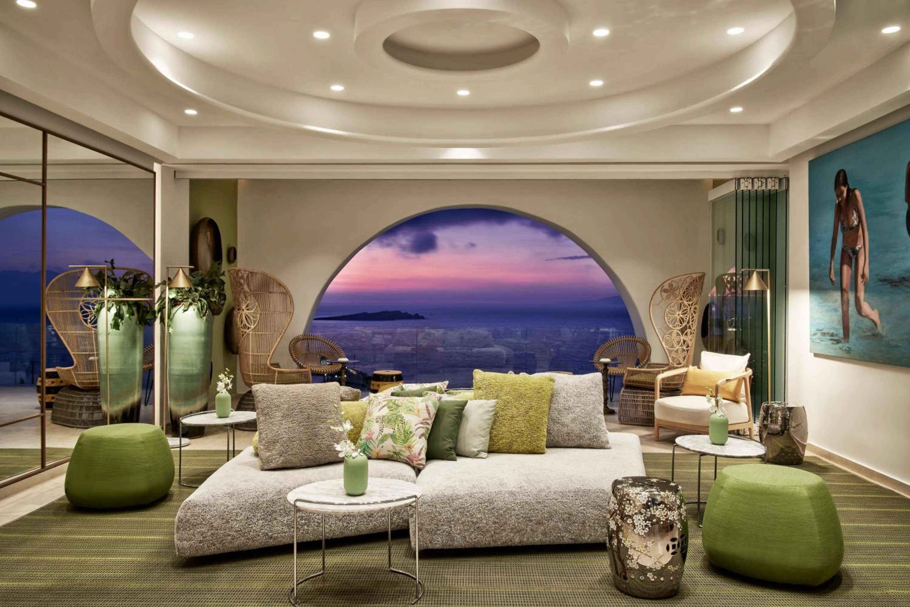 Living room in Myconian Naia - Preferred Hotels & Resorts