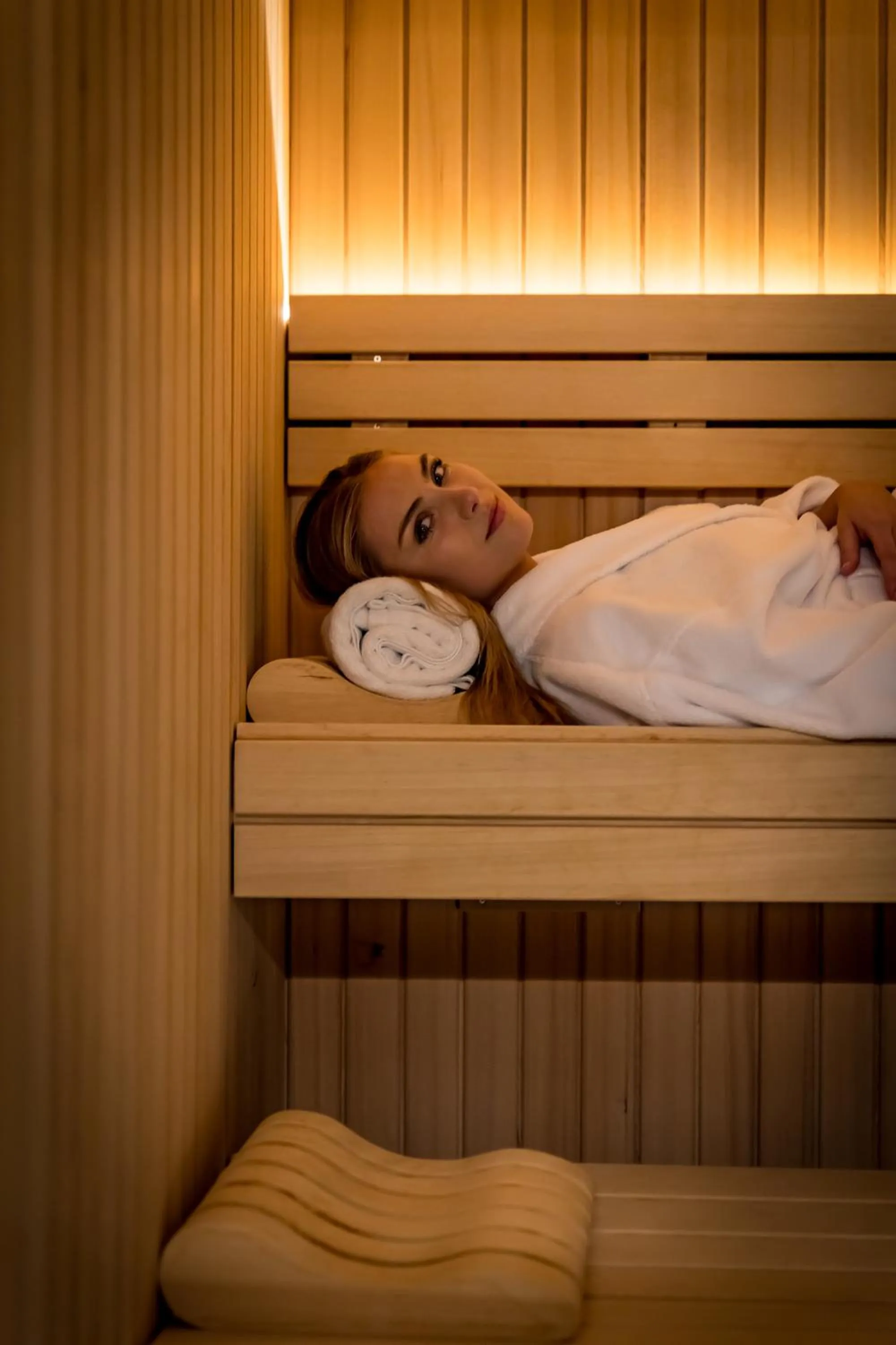 Sauna, Bed in Hôtel De Brunville & Spa
