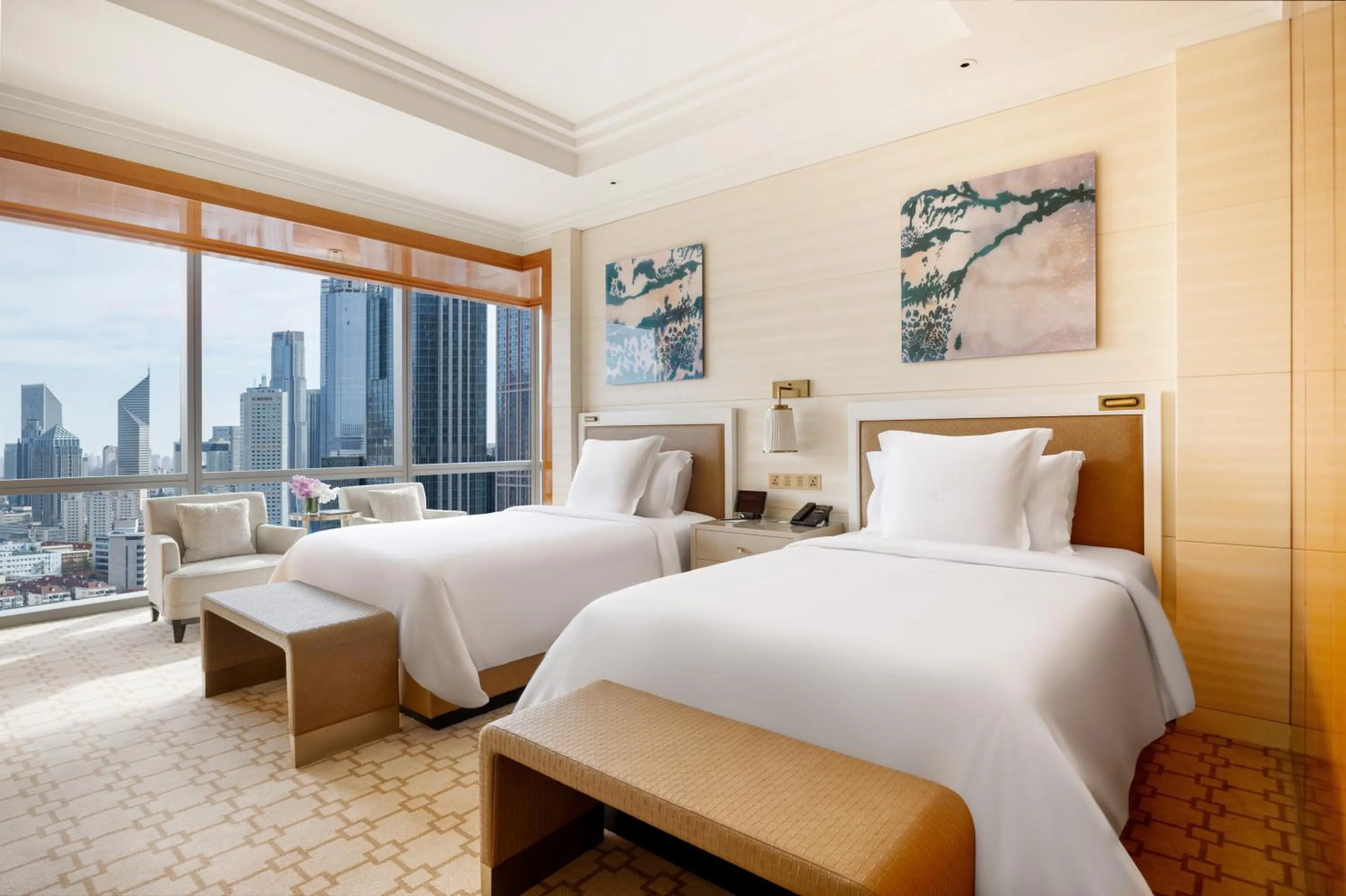 Bed in Four Seasons Hotel Tianjin