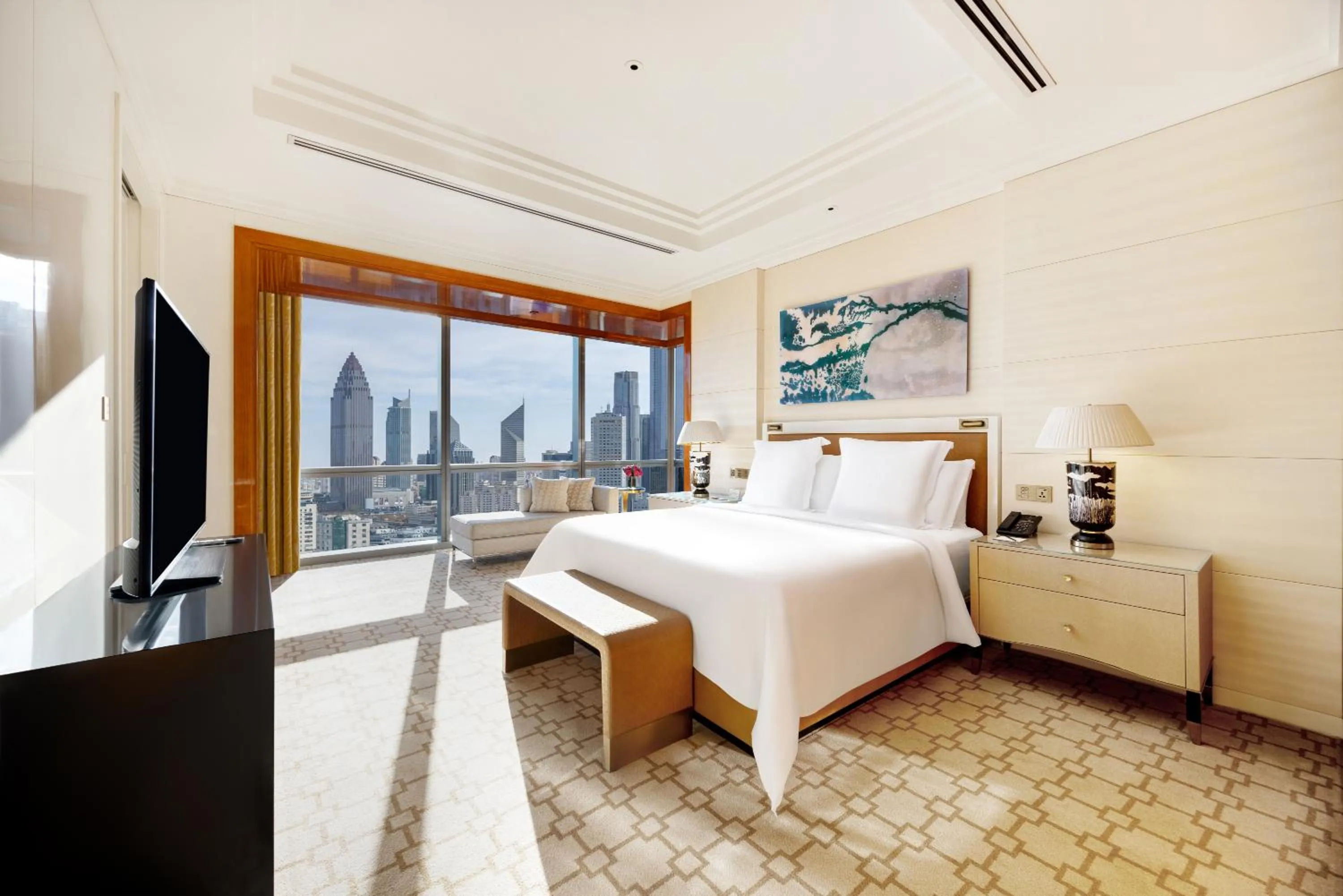 Bed in Four Seasons Hotel Tianjin